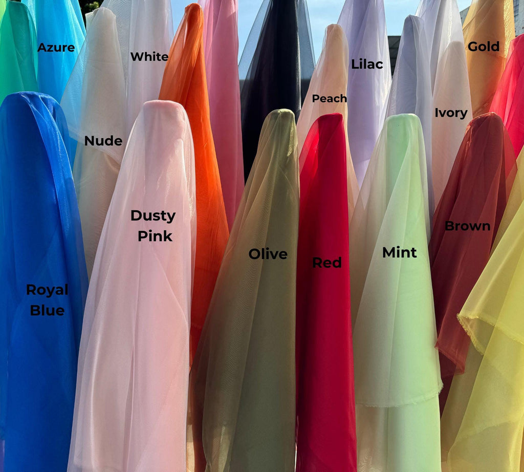Sheer Crystal Organza Fabric – Lightweight Polyester, Wedding & Party Decor