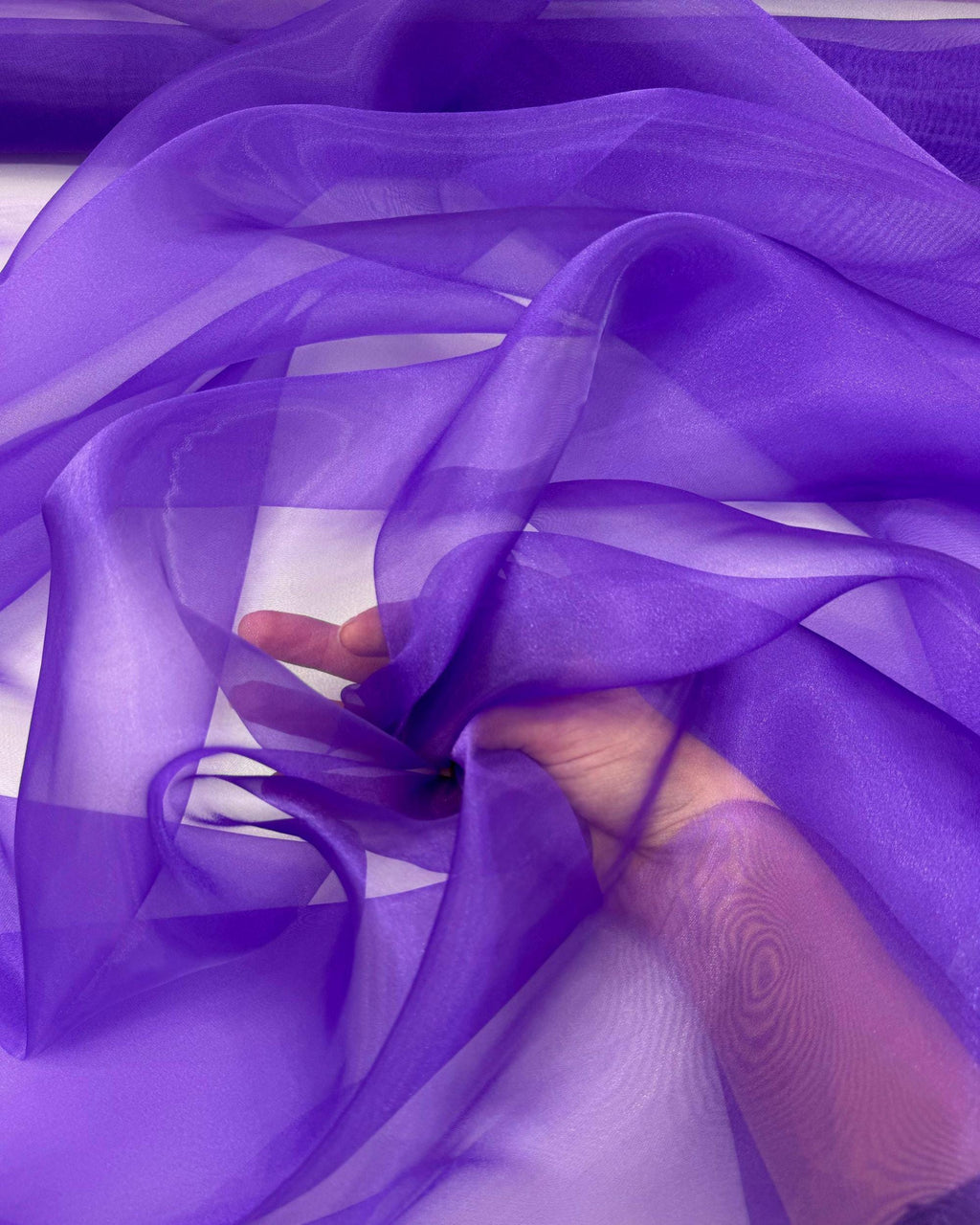 Purple Crystal Organza Fabric by the Yard – Sparkle Sheer Fabric for Pageant Dresses, Gowns, Wedding Decor & Crafts (60" Wide)
