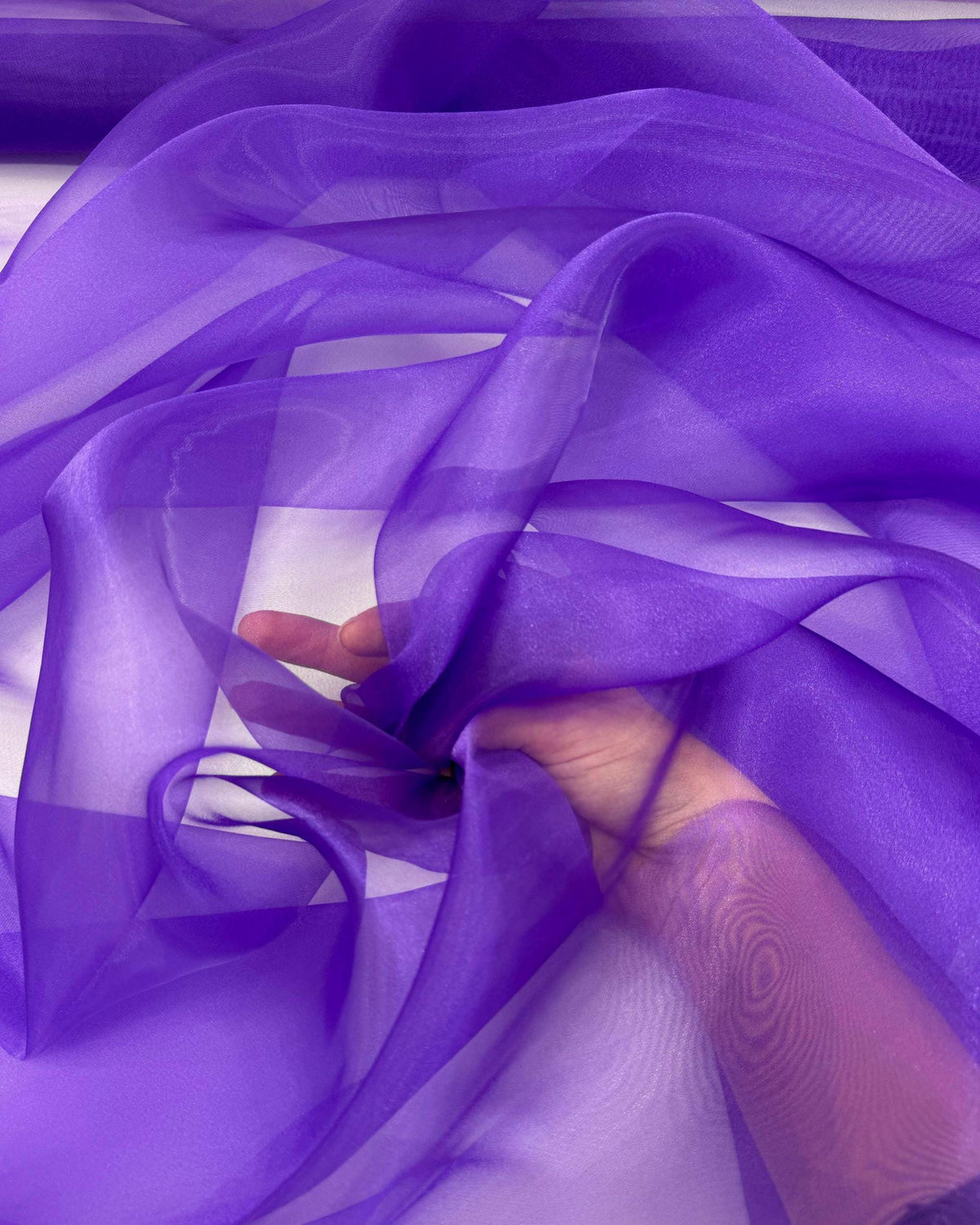 Purple Crystal Organza Fabric by the Yard – Sparkle Sheer Fabric for Pageant Dresses, Gowns, Wedding Decor & Crafts (60" Wide)