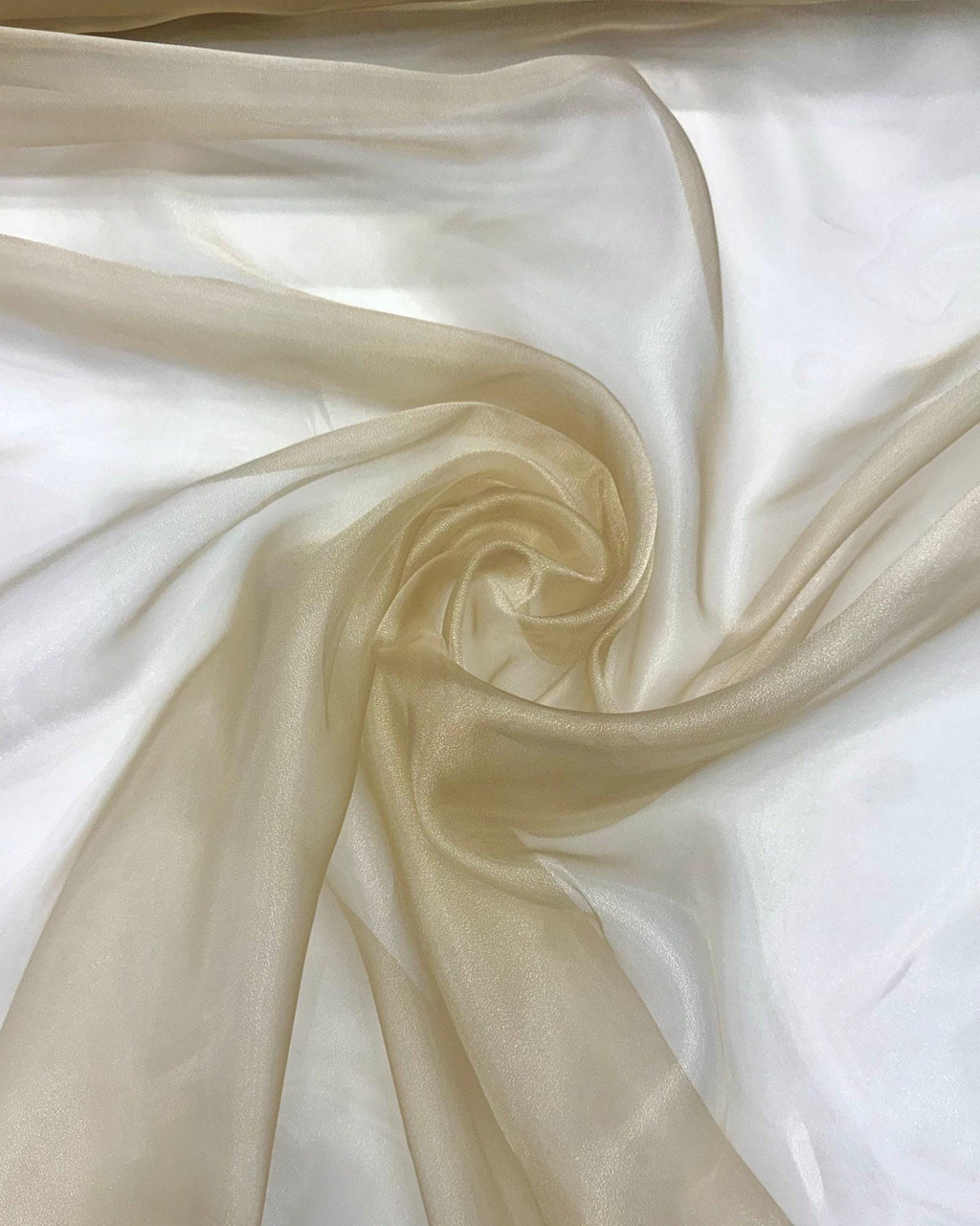 Champagne Crystal Organza Fabric by the Yard – Light Gold Sheer Sparkle Fabric for Wedding Gowns, Veils, Backdrops & Decor (60" Wide)