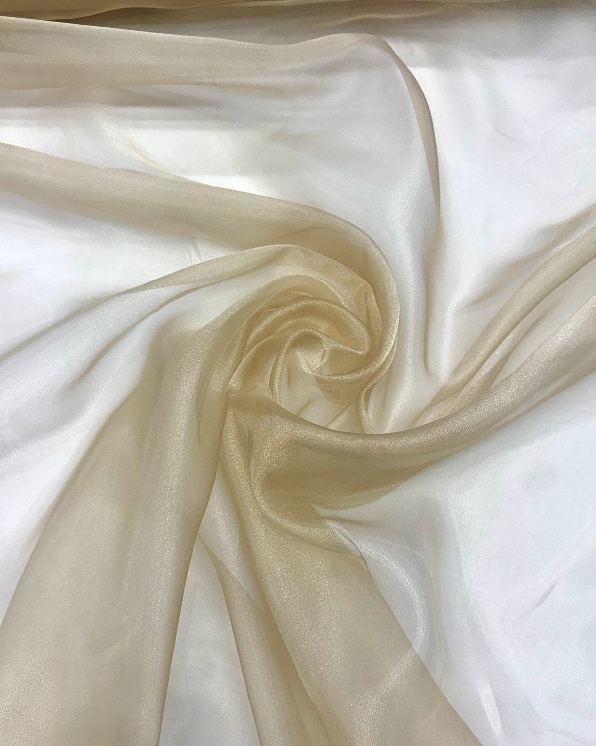 Champagne Crystal Organza Fabric by the Yard – Light Gold Sheer Sparkle Fabric for Wedding Gowns, Veils, Backdrops & Decor (60" Wide)