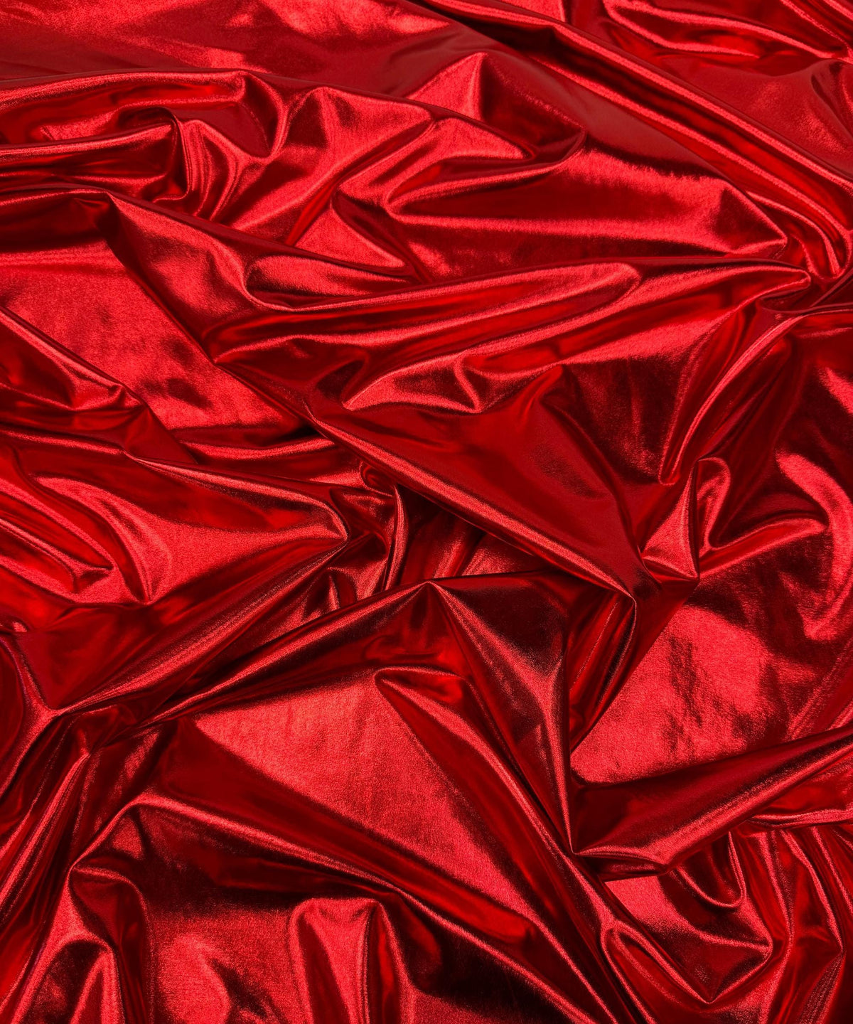 Metallic Red Foil Lame Spandex Fabric by the Yard, 4 Way Stretch Red Lame Fabric All Over Foil on stretch Knit for Costumes Dance Wear
