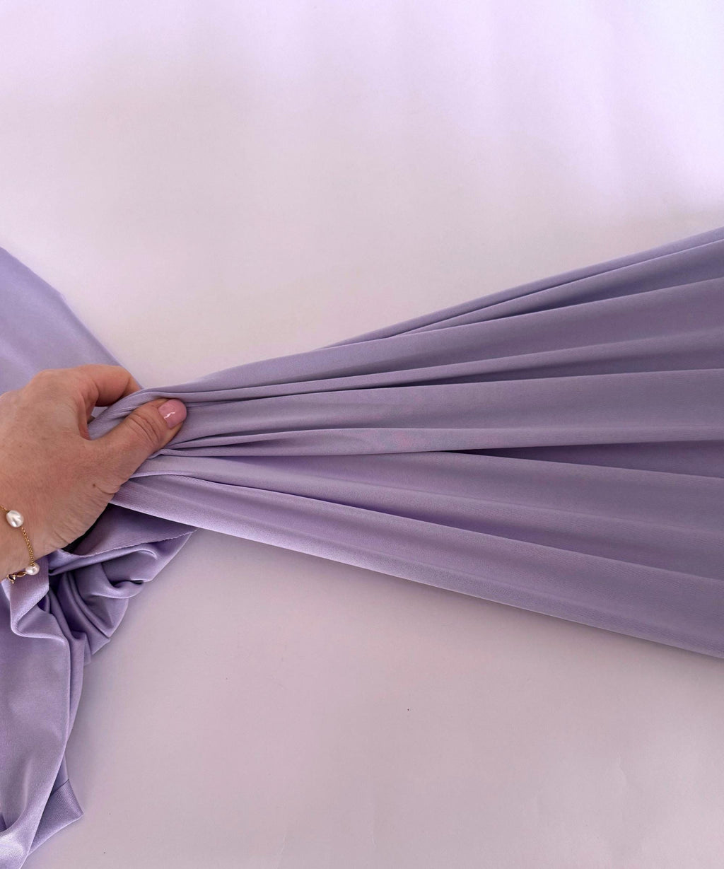 Lilac Milliskin Nylon Spandex Fabric by the Yard, Premium Quality 4-Way Stretch Lilac Spandex Fabric for Bodysuit, Gowns, Leggings, Swimwear