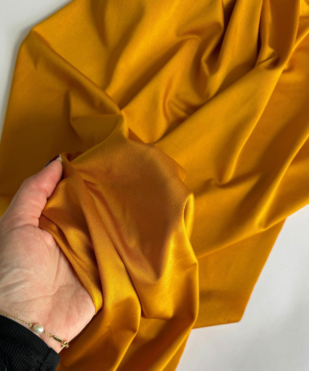 Copper Shiny Nylon Spandex Fabric by the Yard, 4-Way Stretch Nylon Milliskin Copper Spandex Fabric for Costumes Swimwear Gowns Activewear