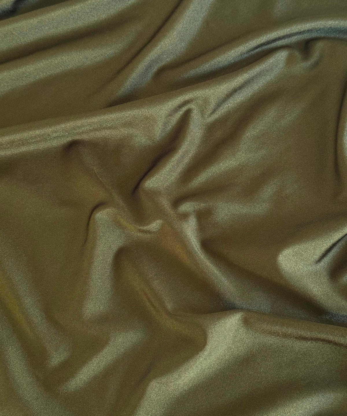 Olive Shiny Milliskin Nylon Spandex Fabric by the Yard 60" Wide, 4-Way Silky Stretch Olive Spandex Fabric for Swimwear, Gowns, Activewear