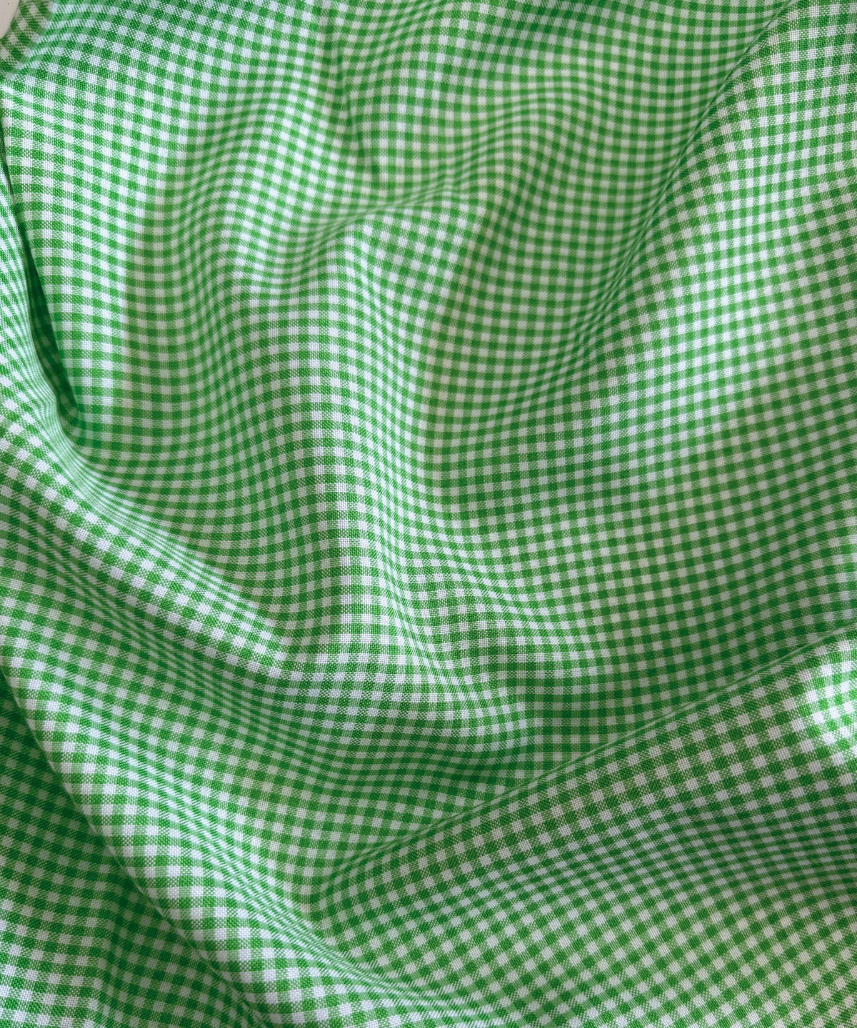 Green and White Gingham Fabric by Yard, 1/8” squares Poly Cotton Green and White Checkered Fabric for Farmhouse Tablecloth, Dress, Curtains
