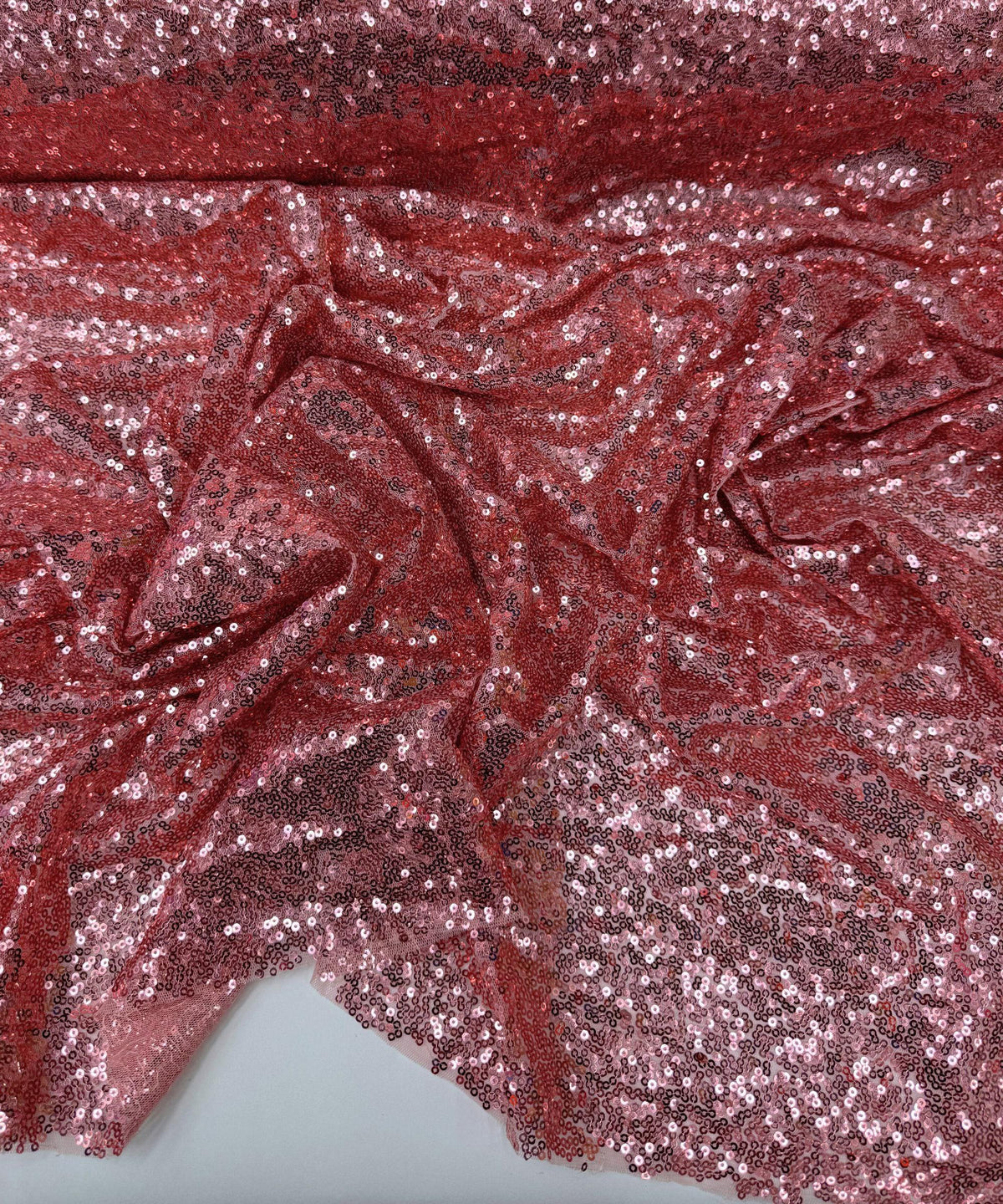 Dusty Rose Iridescent Sequin Fabric – Stretch Mesh Sequins by Yard for Dresses, Costumes & Party Backdrops