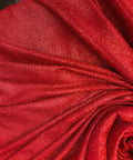 Red Lurex Glitter Fabric, Red Glitter Spandex Knit Fabric by the Yard, Sparkle Red Shimmer Fabric for Evening Gowns, Backdrops, Costumes