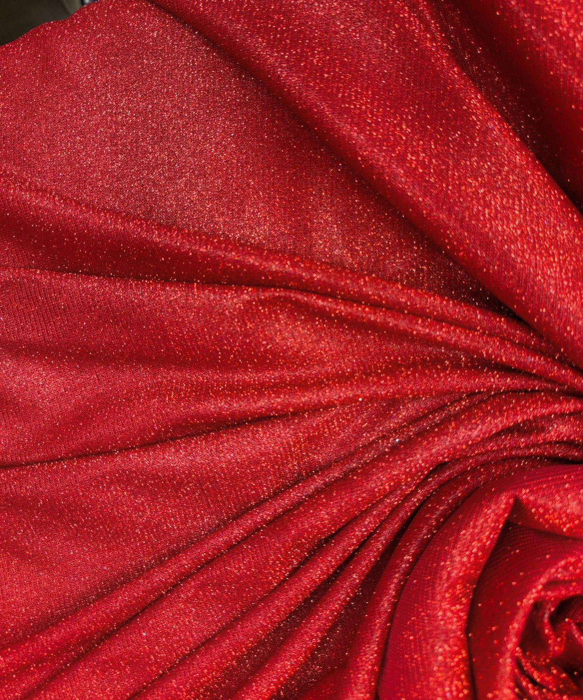 Red Lurex Glitter Fabric, Red Glitter Spandex Knit Fabric by the Yard, Sparkle Red Shimmer Fabric for Evening Gowns, Backdrops, Costumes
