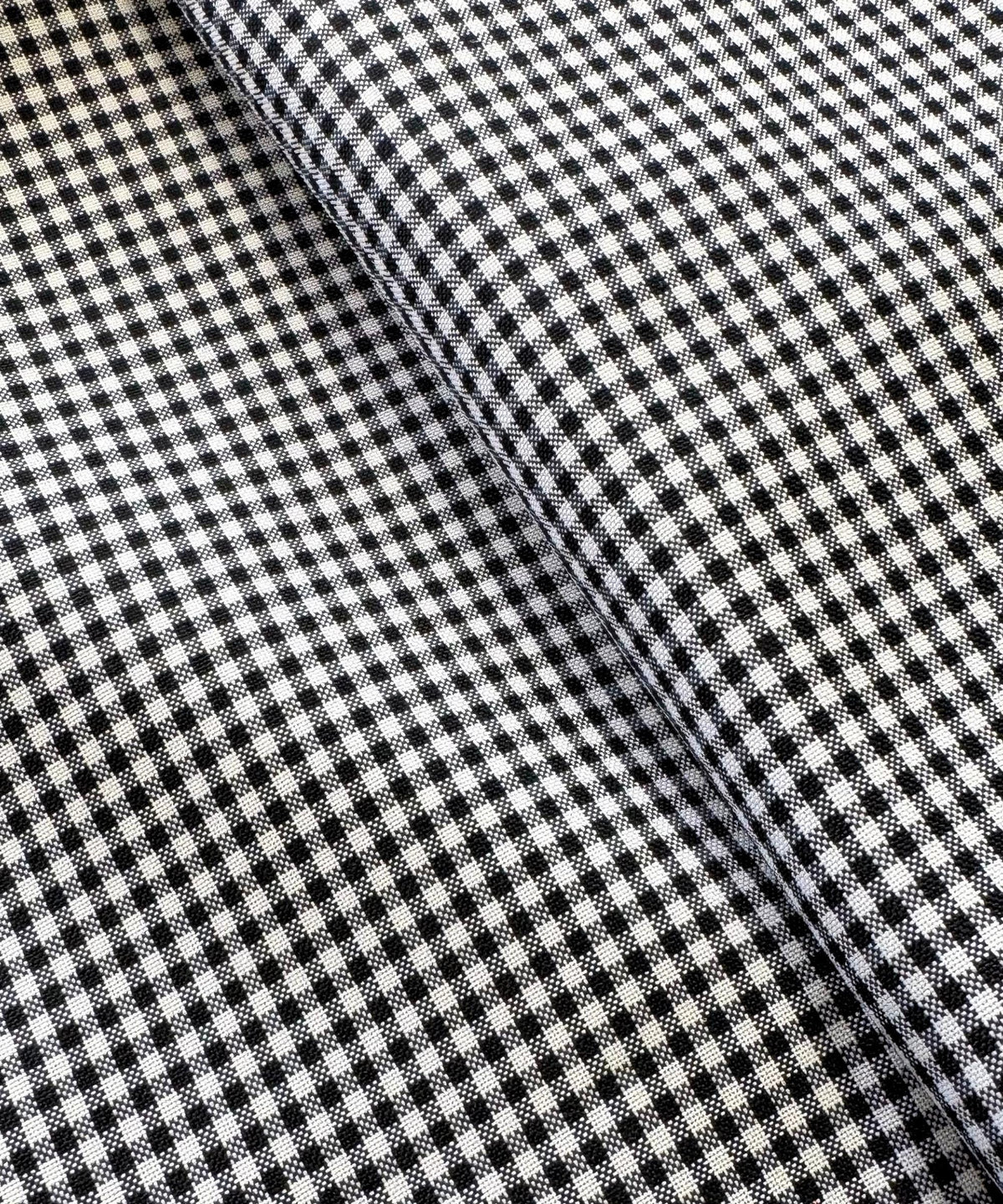 Black Gingham Checked Fabric by Yard 1/8” inch Poly Cotton Black Checkered Fabric for Tablecloth Dress Shirts Curtains Pillow Cases
