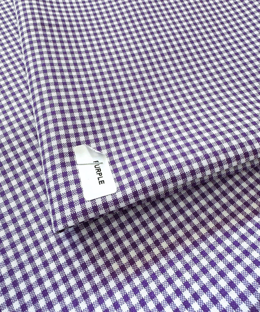Purple Gingham Checked Fabric by Yard 1/8” inch Poly Cotton Lilac Purple Checkered Fabric for Tablecloth Dress Shirts Curtains Pillow Cases
