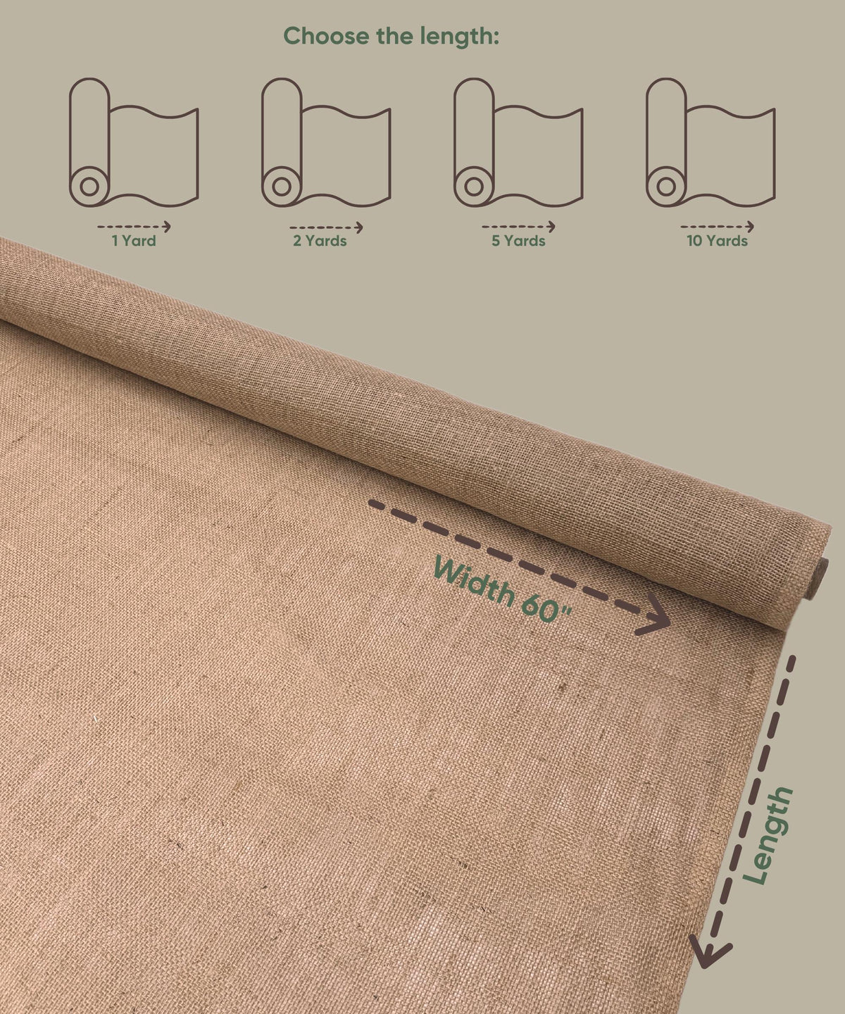 Jute Burlap Fabric by the Yard 60" Wide, Natural Burlap Fabric for Table Runner, Bags, Rustic Wedding Decor, Bags, Bows, Gardening
