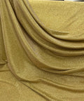Gold Metallic Lurex Glitter Fabric, Gold Glitter Spandex Knit Fabric by the Yard, Sparkle Gold Shimmer Fabric for Evening Gowns, Backdrops