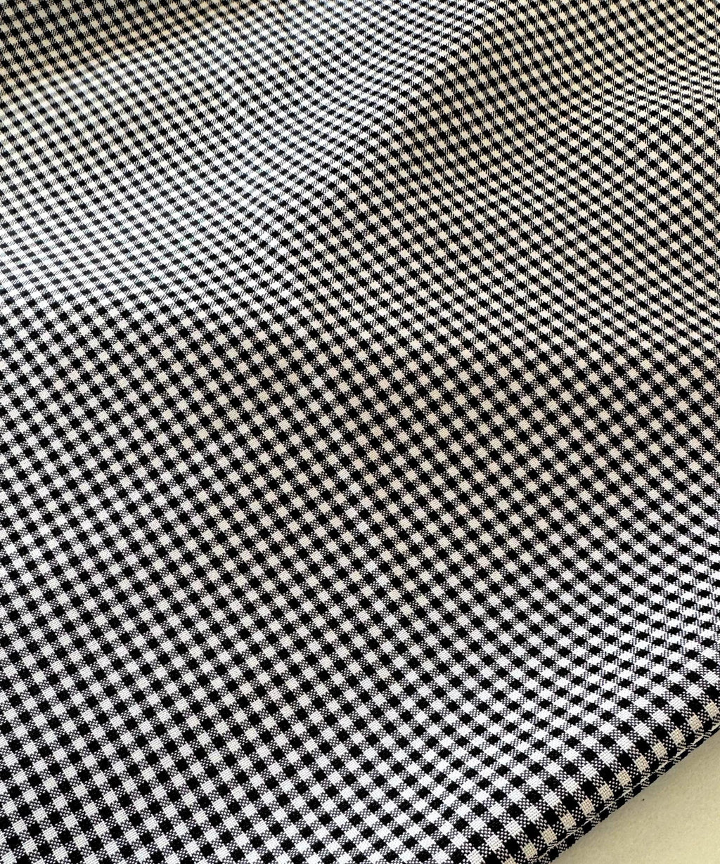 Black Gingham Checked Fabric by Yard 1/8” inch Poly Cotton Black Checkered Fabric for Tablecloth Dress Shirts Curtains Pillow Cases