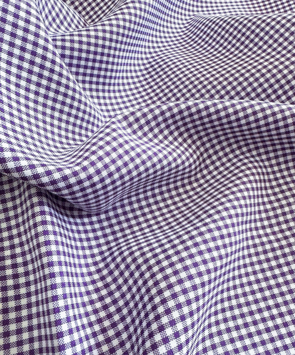 Purple Gingham Checked Fabric by Yard 1/8” inch Poly Cotton Lilac Purple Checkered Fabric for Tablecloth Dress Shirts Curtains Pillow Cases
