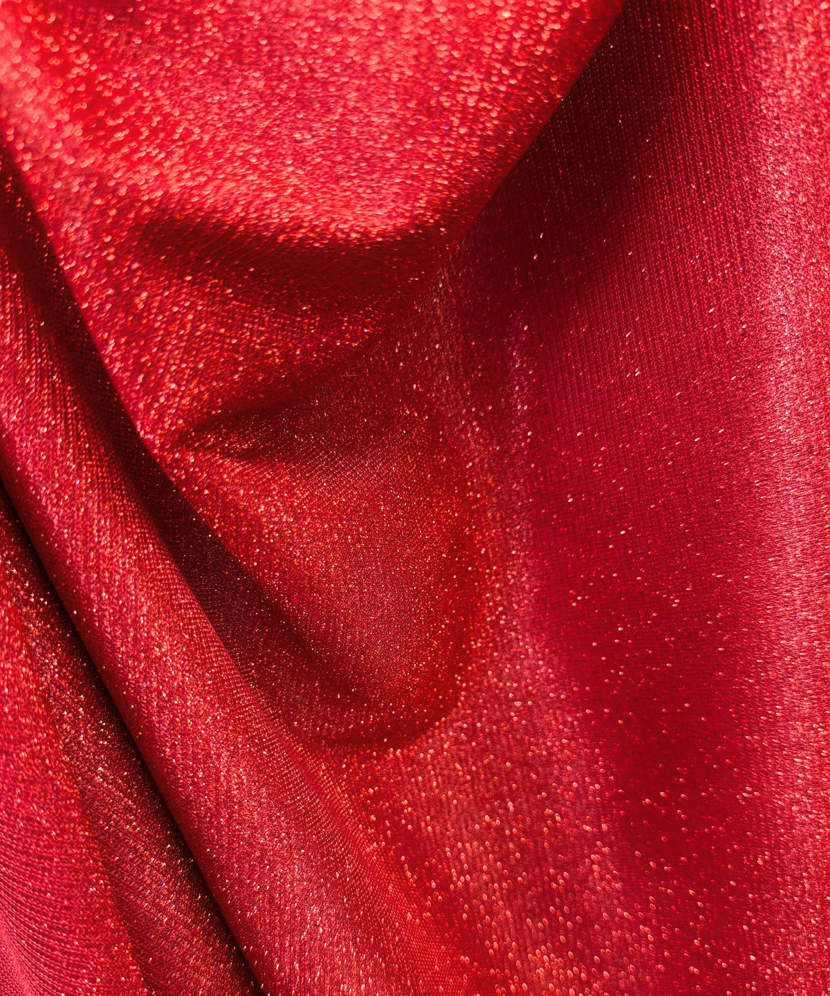 Red Lurex Glitter Fabric, Red Glitter Spandex Knit Fabric by the Yard, Sparkle Red Shimmer Fabric for Evening Gowns, Backdrops, Costumes