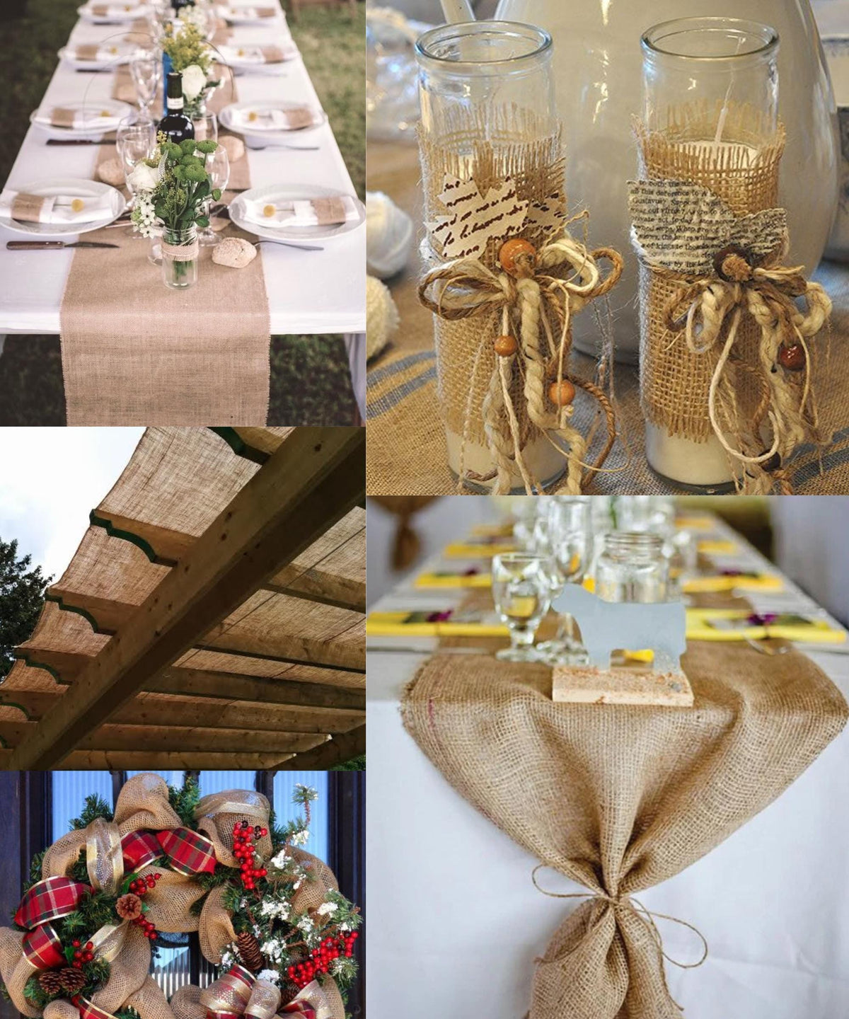 Jute Burlap Fabric by the Yard 60" Wide, Natural Burlap Fabric for Table Runner, Bags, Rustic Wedding Decor, Bags, Bows, Gardening