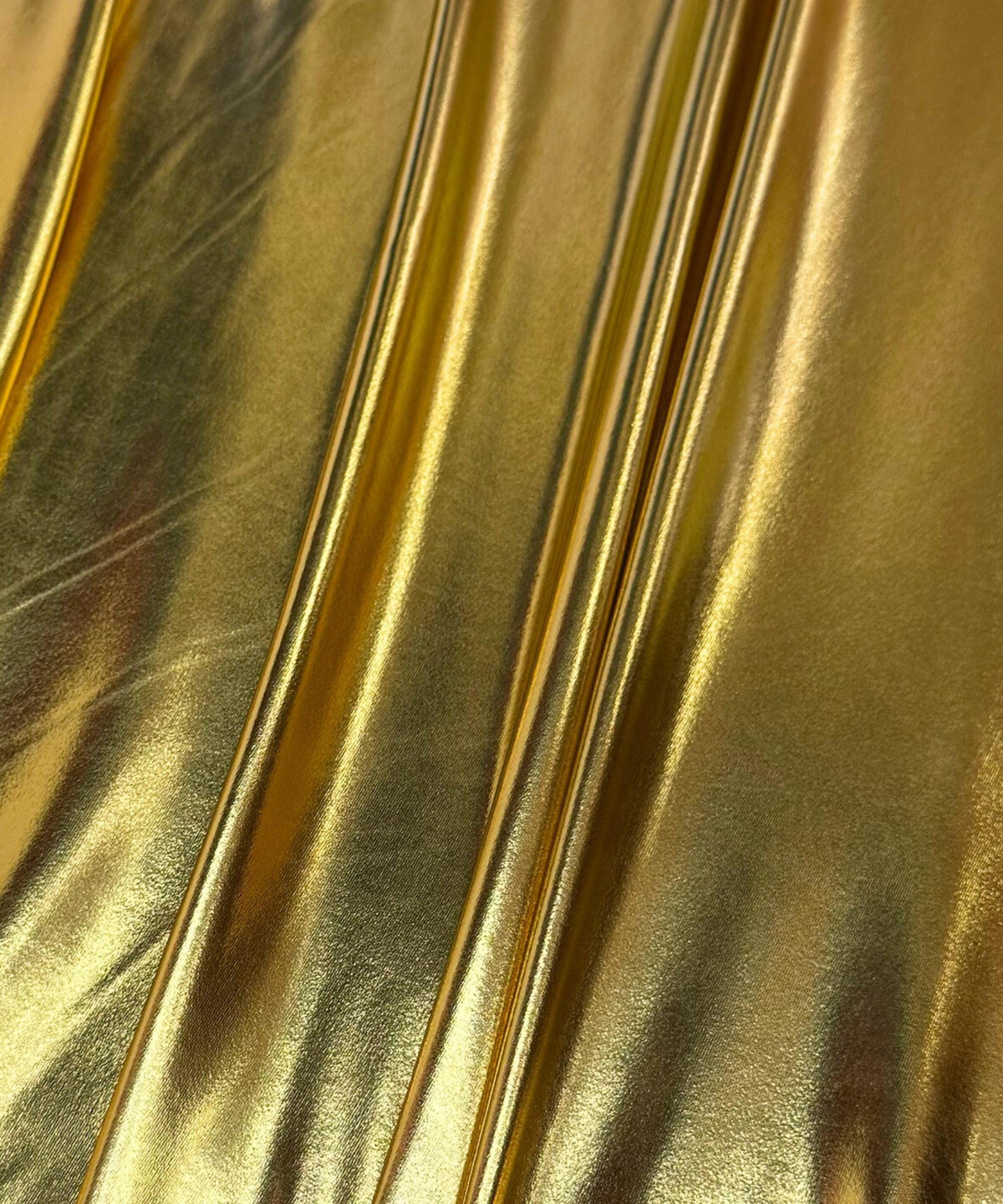 Metallic Gold Foil Lame Spandex Fabric by the Yard, 4 Way Stretch Gold Lame Fabric, All Over Foil on stretch Knit for Costumes, Dance Wear