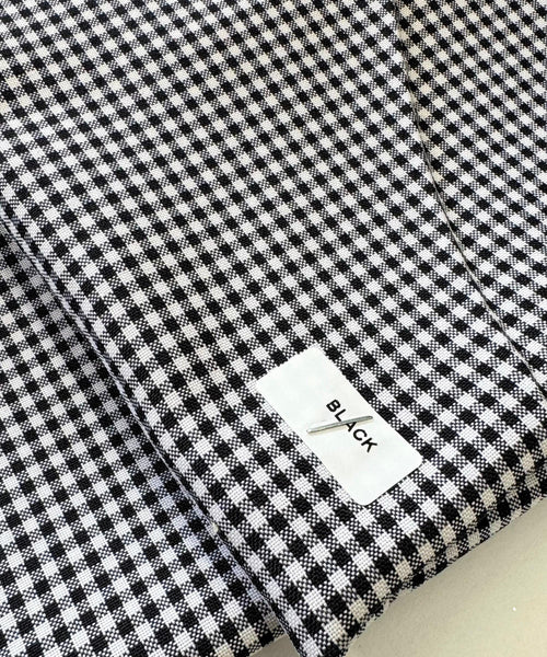 Black Gingham Checked Fabric by Yard 1/8” inch Poly Cotton Black Checkered Fabric for Tablecloth Dress Shirts Curtains Pillow Cases