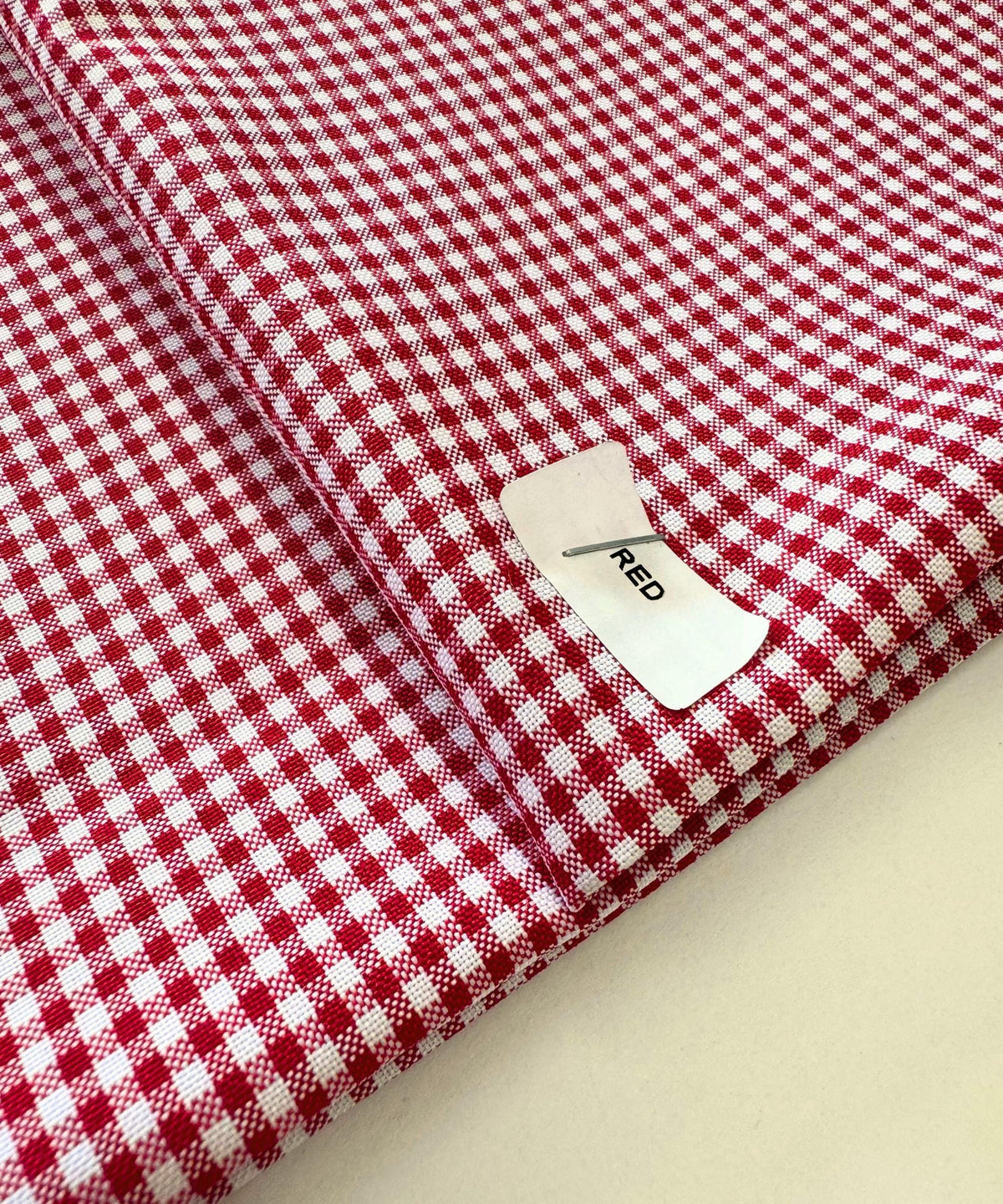 Red and White Gingham Fabric by Yard 1/8” squares, Poly Cotton Red and White Checkered Fabric for Farmhouse Tablecloth Dress Curtains