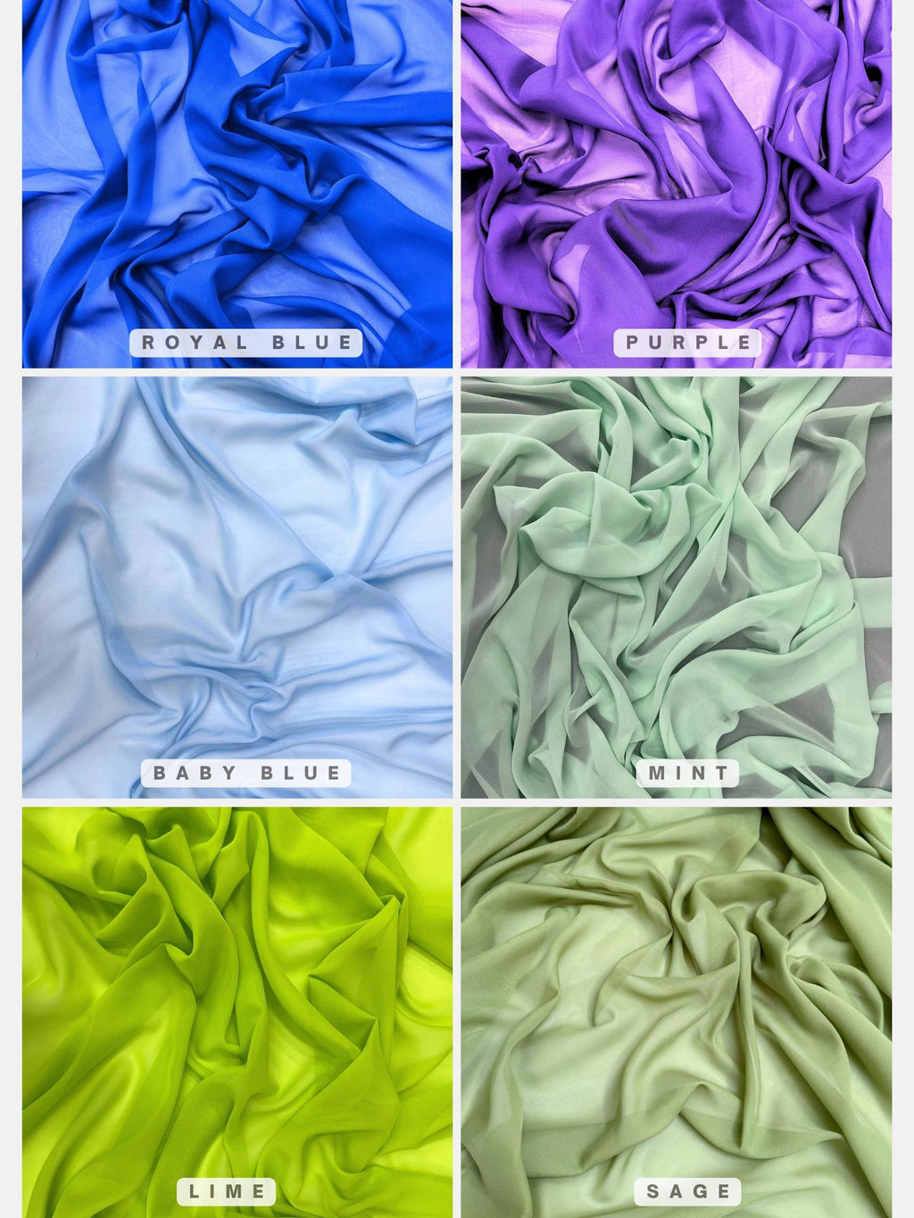 30 Colors Matte Chiffon By The Yard, Silky Light Weight Sheer Chiffon Fabric for Chuppah, Dress, Wedding Table Runner, Arch, Draping Fabric