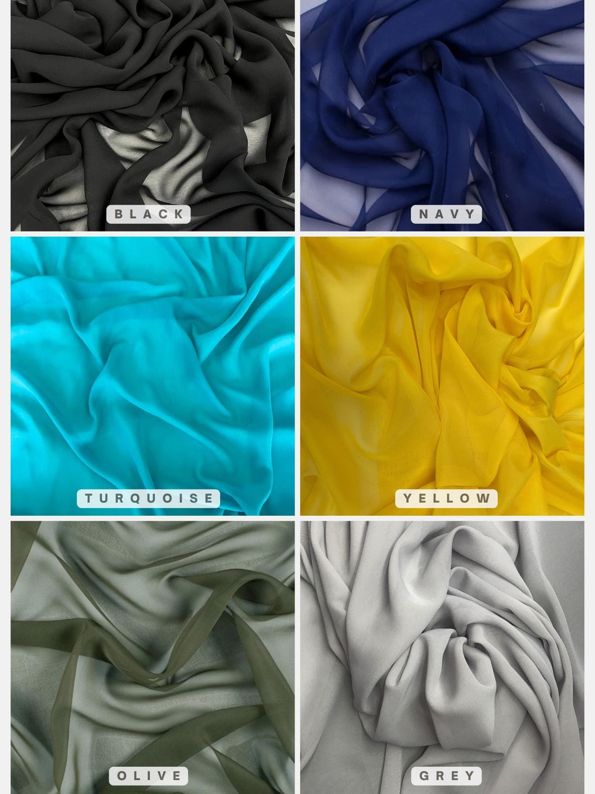 30 Colors Matte Chiffon By The Yard, Silky Light Weight Sheer Chiffon Fabric for Chuppah, Dress, Wedding Table Runner, Arch, Draping Fabric