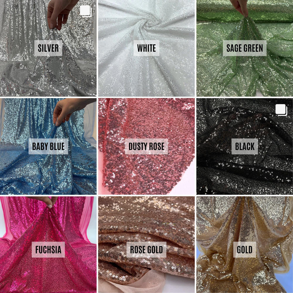 Luxury Iridescent Sequin Fabric – 3mm Stretch Mesh Sequins, 54/56” Wide by the Yard for Fashion & Decoration