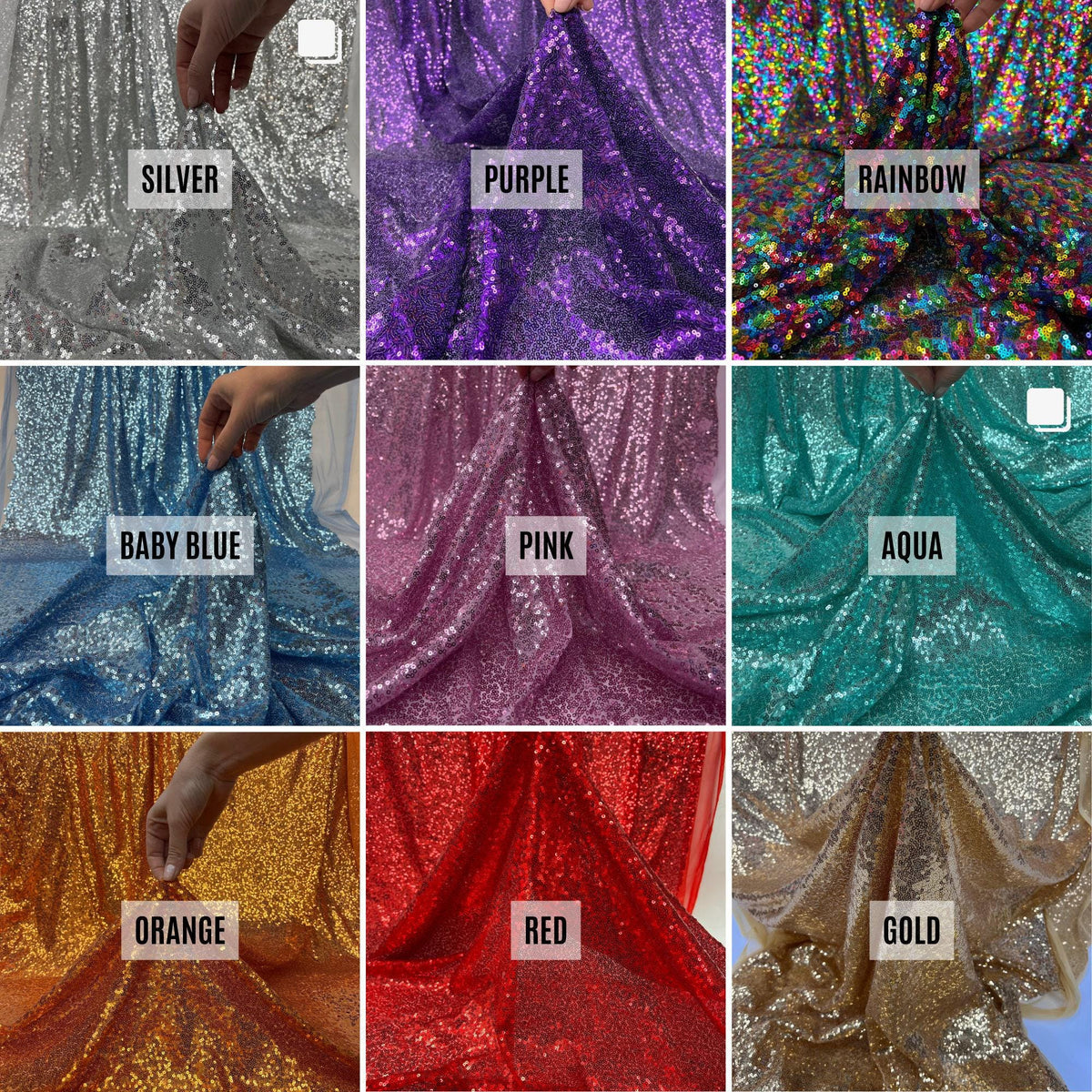 Luxury Iridescent Sequin Fabric – 3mm Stretch Mesh Sequins, 54/56” Wide by the Yard for Fashion & Decoration