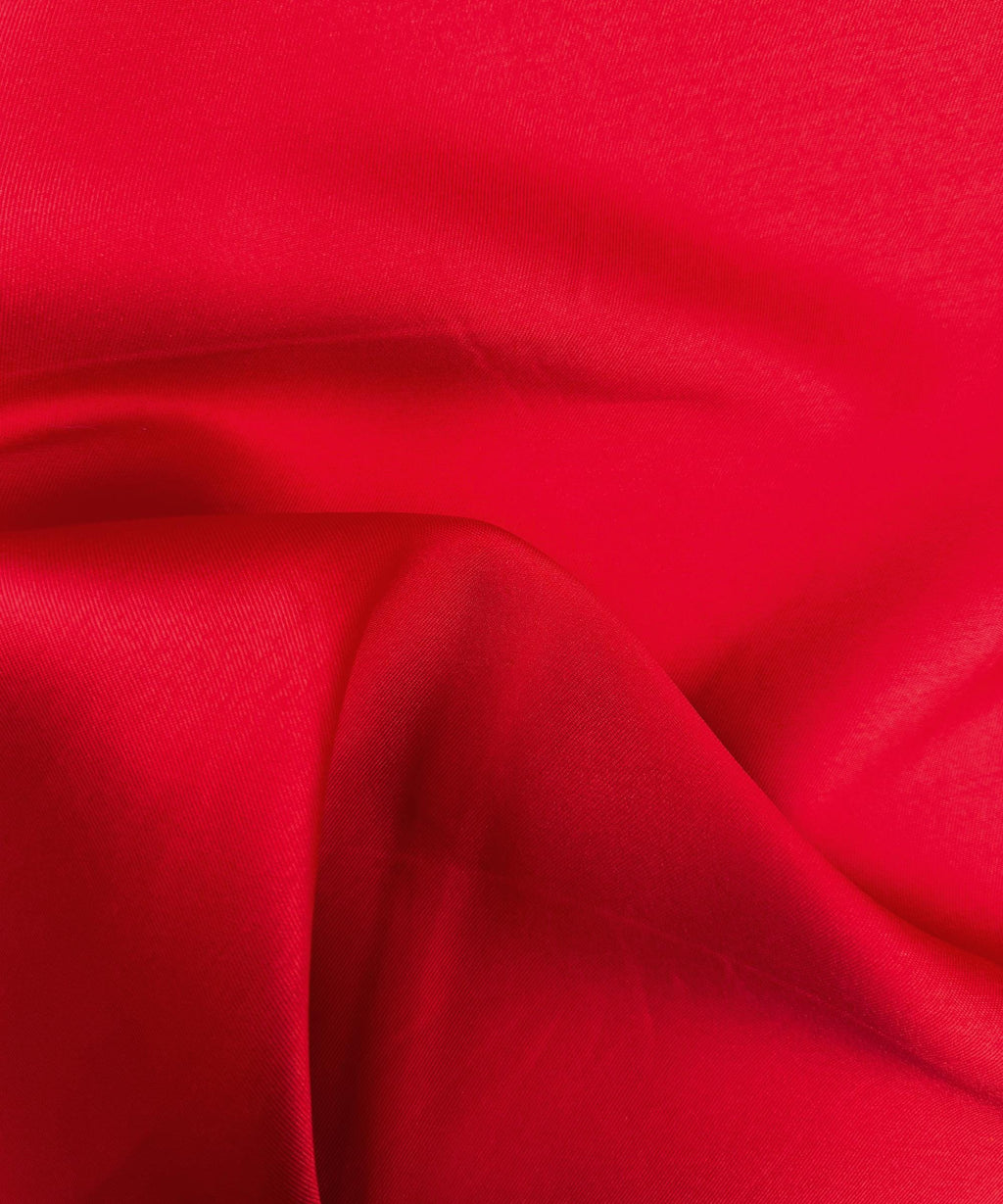 Premium Quality Red Mikado Satin Fabric, Satin Twill Fabric 60" Width, Dense Red Satin Matte Structure, Red Mikado Twill Fabric by the Yard