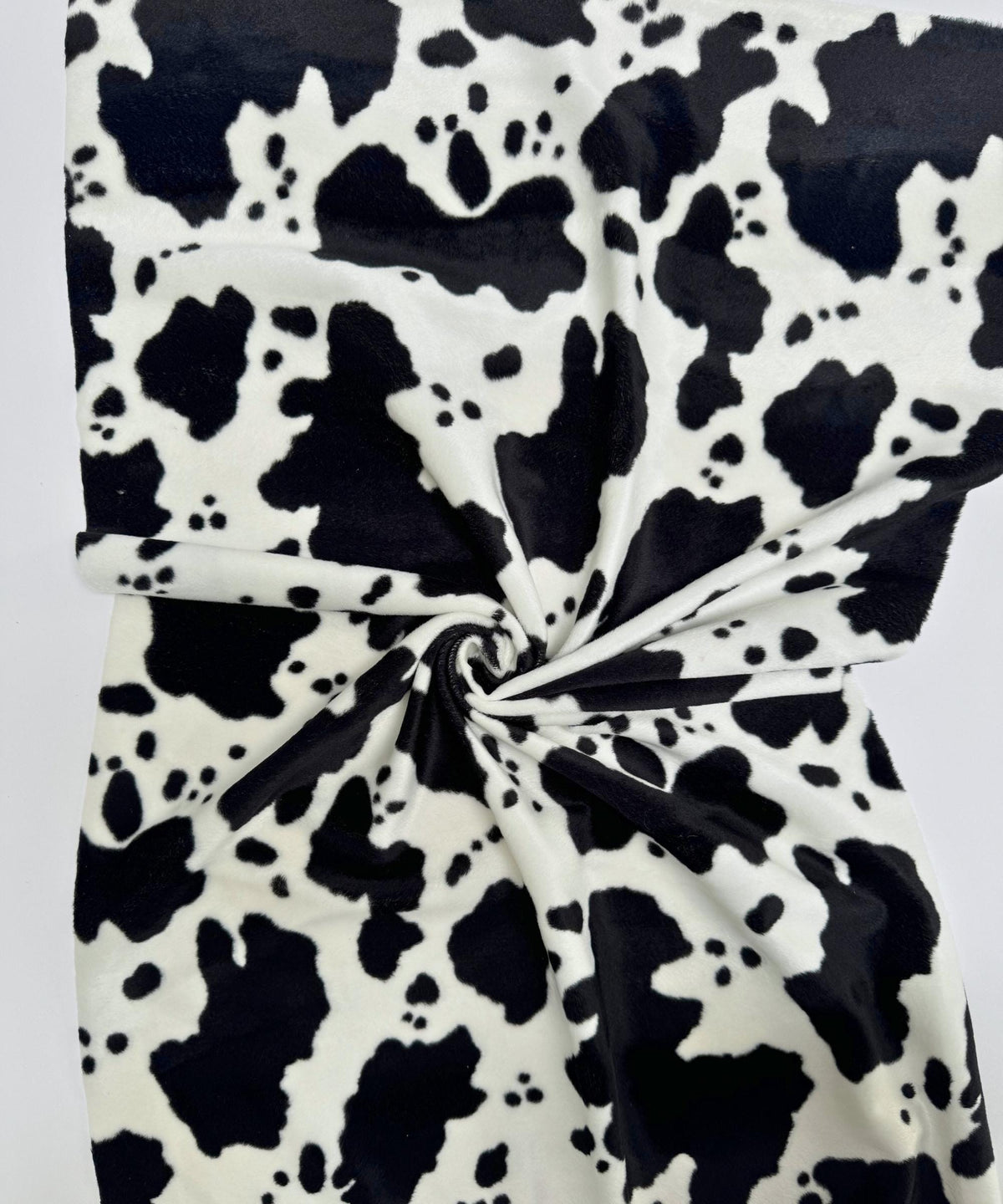 Black and White Cow Velboa Faux Fur Animal Print Velboa Fabric by the Yard, Cow Print Fur Fabric for Upholstery Pillow Covers Costumes Toys