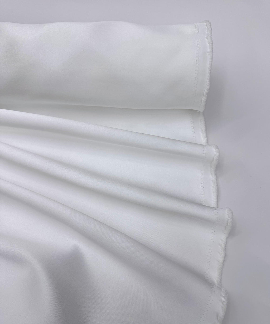 Premium Quality White Mikado Satin Fabric, Satin Twill Fabric 60" Width, Dense White Bridal Satin Matte Structure, Mikado Twill Fabric