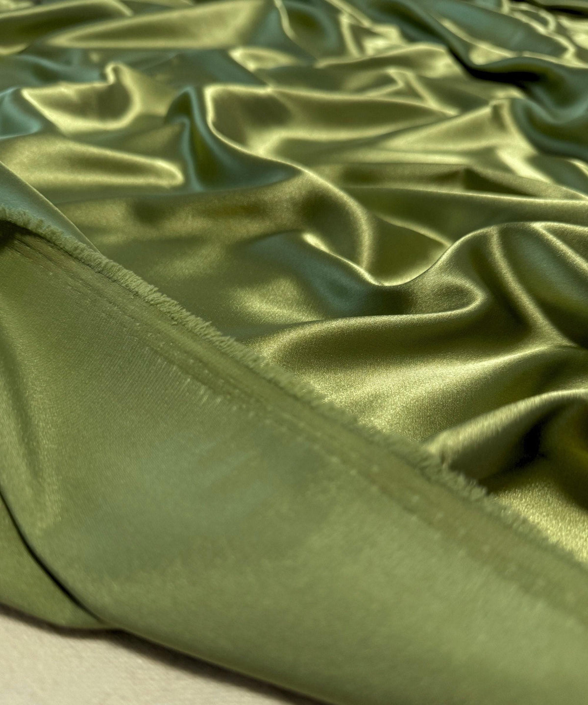 Sage Green Silky Stretch Satin Fabric by the Yard, Sage Green Stretch Charmeuse Fabric for Wedding Gowns, Bridesmaid Dresses, Silky Dress