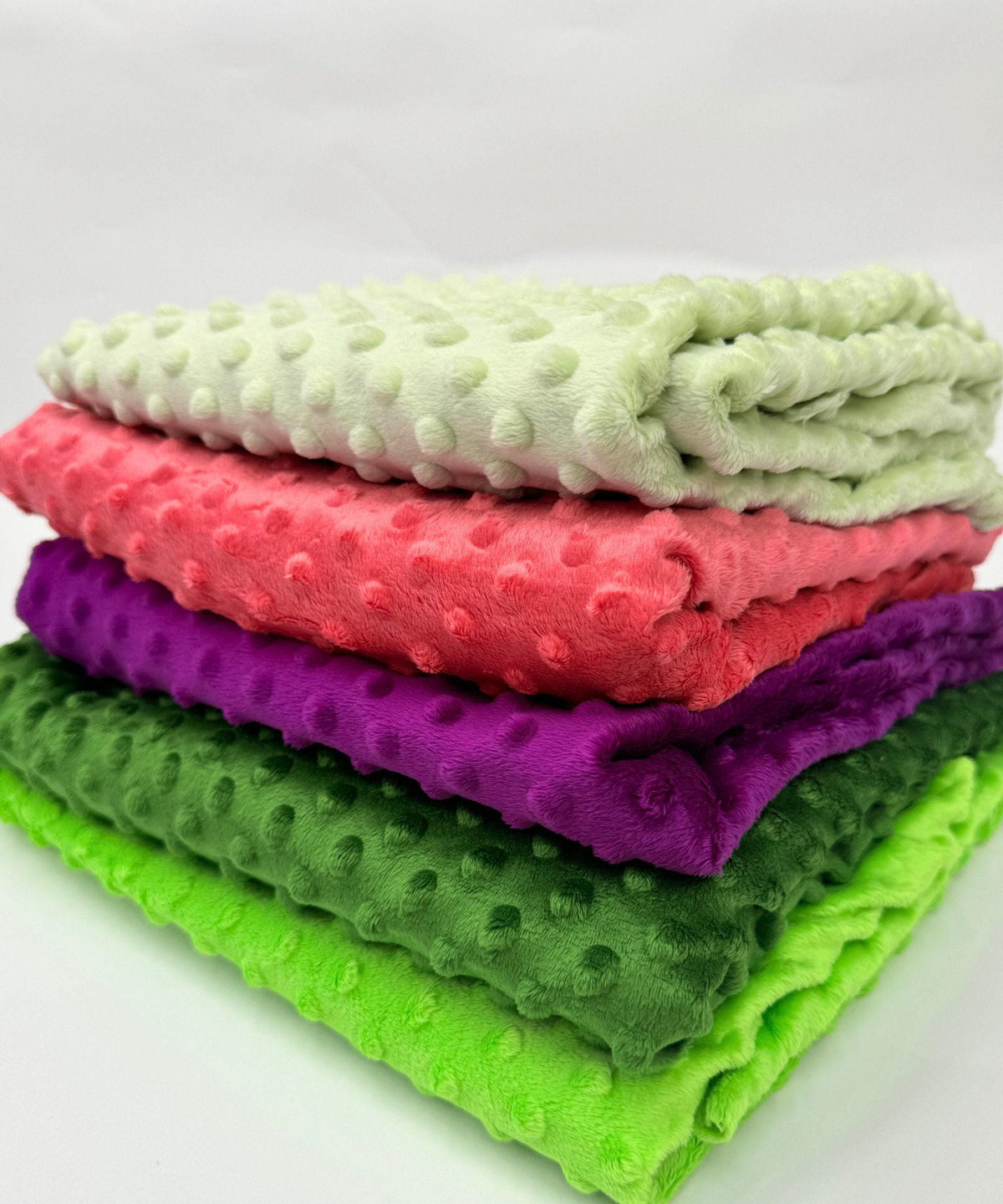 Minky Dot Fleece Fabric by the Yard, Dimple Dot Minkee Fabric, Super Soft Plush Fabric for Blankets, Pillow Covers, Soft Toys, Baby Blanket