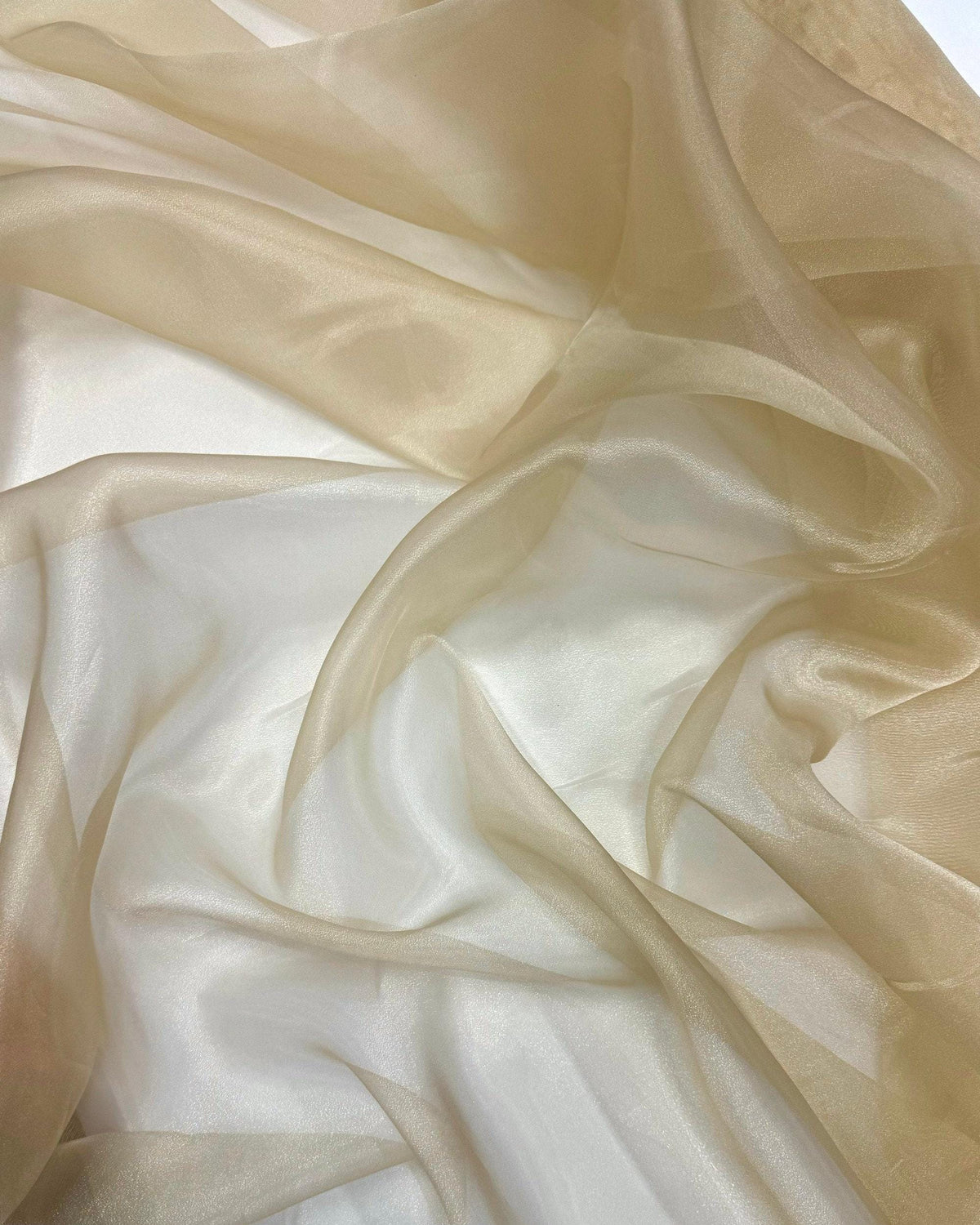 Champagne Crystal Organza Fabric by the Yard – Light Gold Sheer Sparkle Fabric for Wedding Gowns, Veils, Backdrops & Decor (60" Wide)