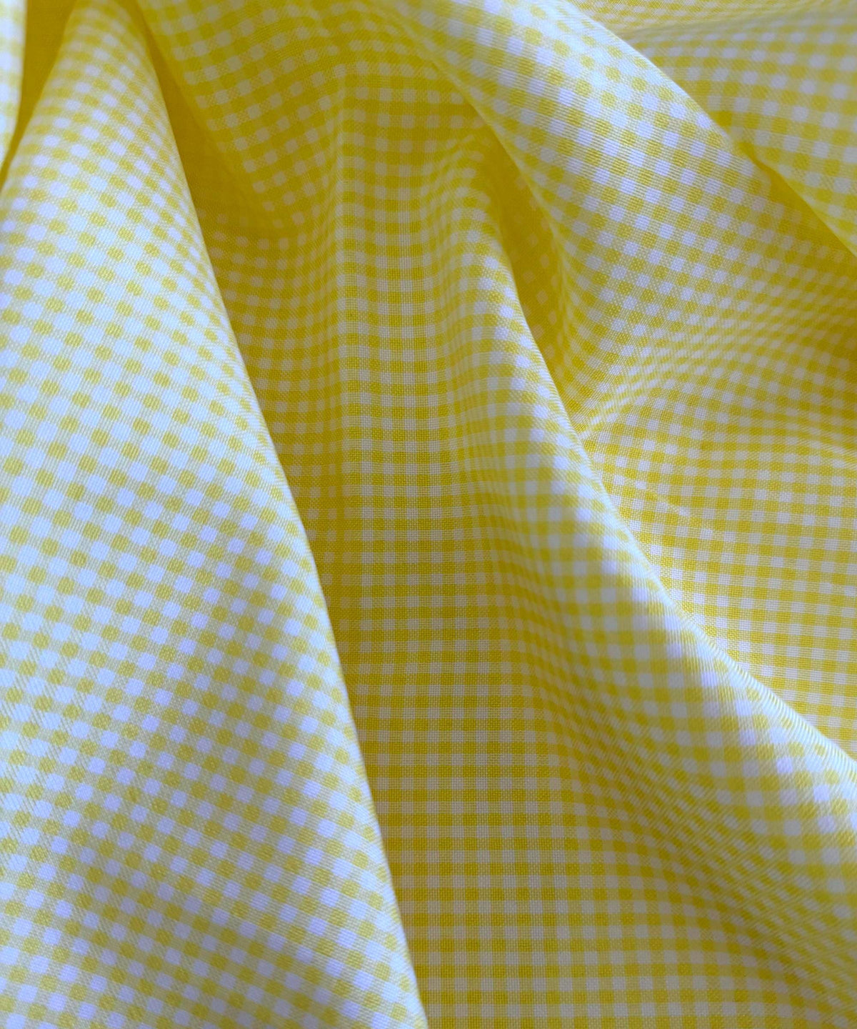 Yellow Gingham Checked Fabric by Yard 1/8” inch Poly Cotton Yellow Checkered Fabric for Tablecloth Dress Curtains Pillow Cases
