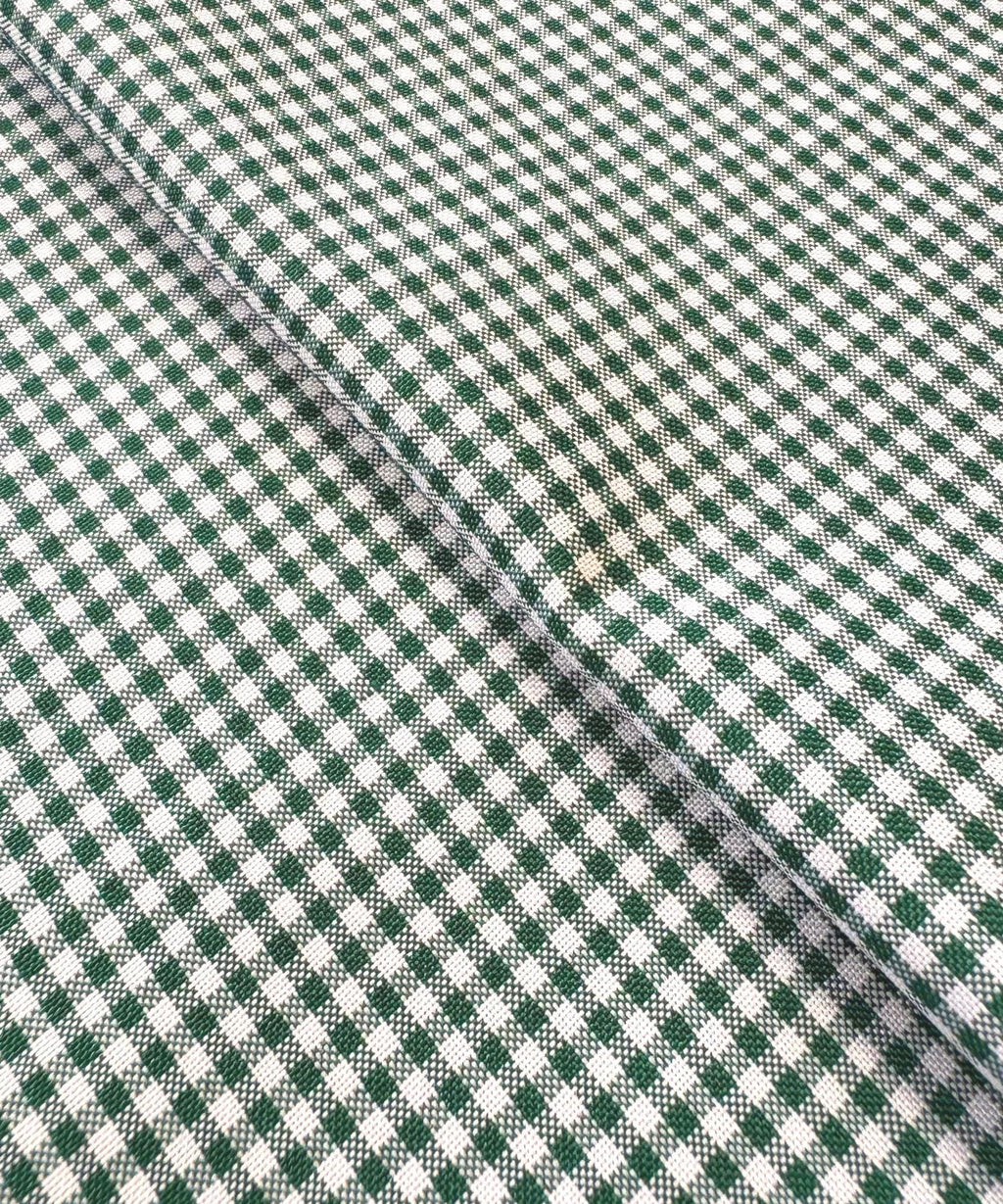 Green and White Gingham Fabric by Yard, 1/8” squares Poly Cotton Green and White Checkered Fabric for Farmhouse Tablecloth, Dress, Curtains