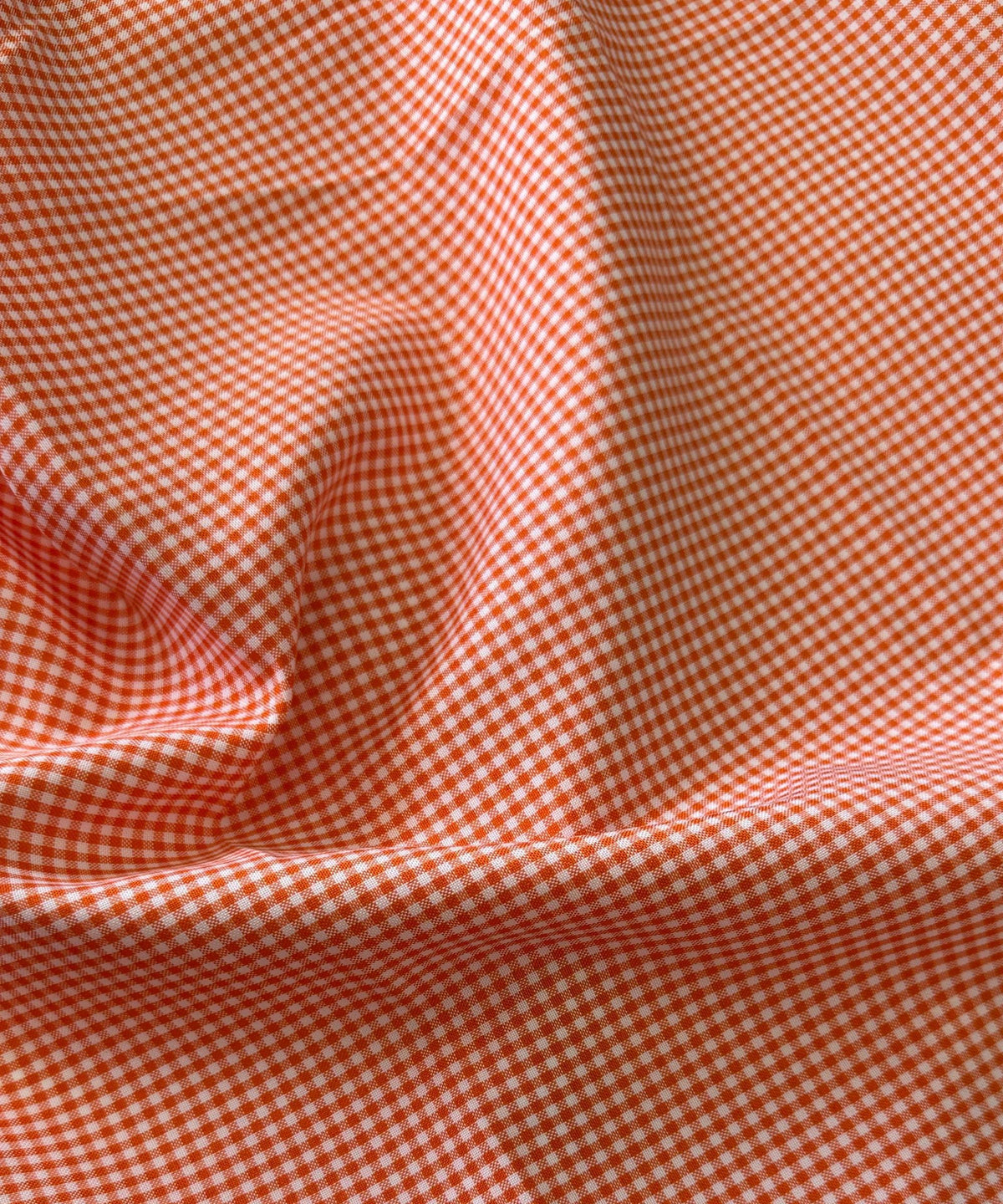 Orange and White Gingham Fabric by Yard 1/8” squares, Poly Cotton Orange and White Checkered Fabric for Farmhouse Tablecloth Dress Curtains