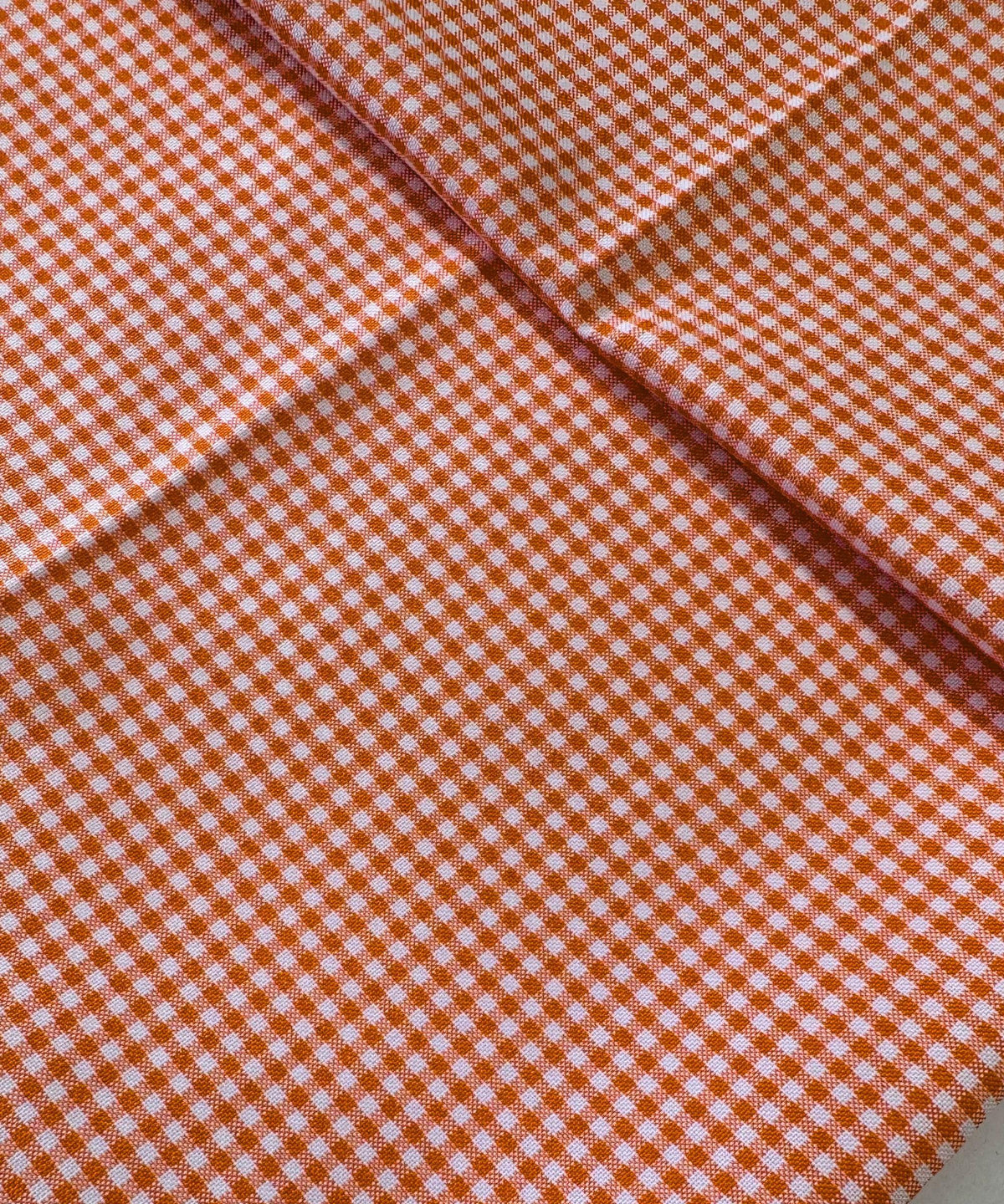 Orange Gingham Checked Fabric by Yard 1/8” inch Poly Cotton Checkered Orange Fabric for Tablecloth Dress Curtains Pillow Cases
