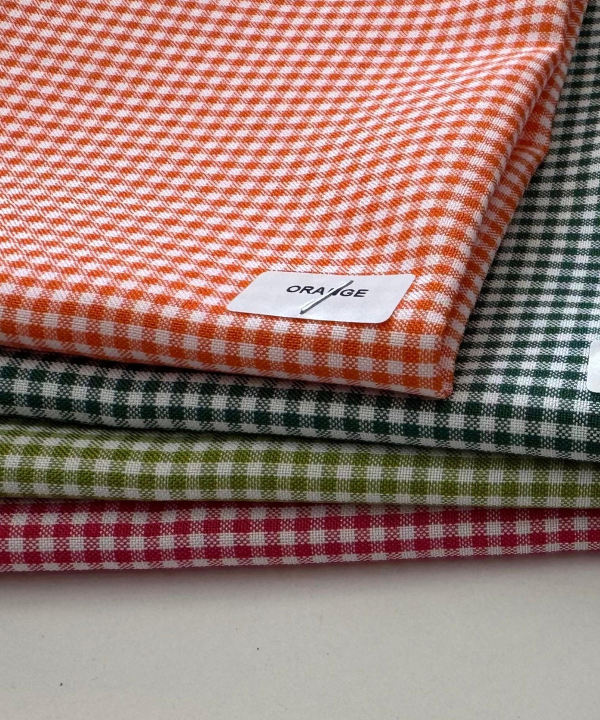 Orange Gingham Checked Fabric by Yard 1/8” inch Poly Cotton Checkered Orange Fabric for Tablecloth Dress Curtains Pillow Cases