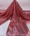 Dusty Rose Iridescent Sequin Fabric – Stretch Mesh Sequins by Yard for Dresses, Costumes & Party Backdrops