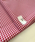 Red and White Gingham Fabric by Yard 1/8” squares, Poly Cotton Red and White Checkered Fabric for Farmhouse Tablecloth Dress Curtains