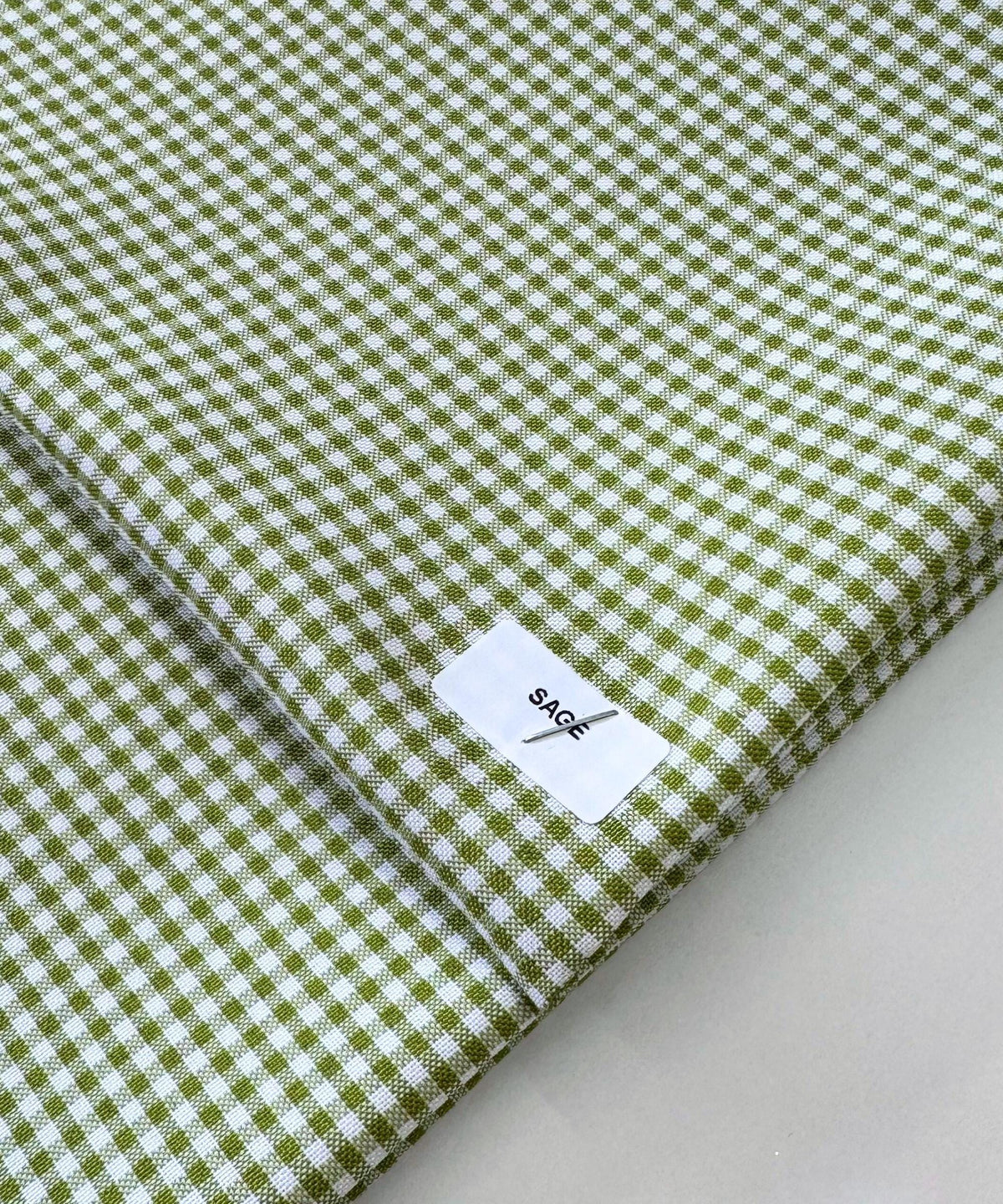 Sage Green Gingham Checked Fabric by Yard 1/8” inch Poly Cotton Sage Checkered Fabric for Tablecloth Dress Curtains Pillow Cases, Carly SAGE Mini Checkered Gingham Poly Cotton Fabric by the Yard
