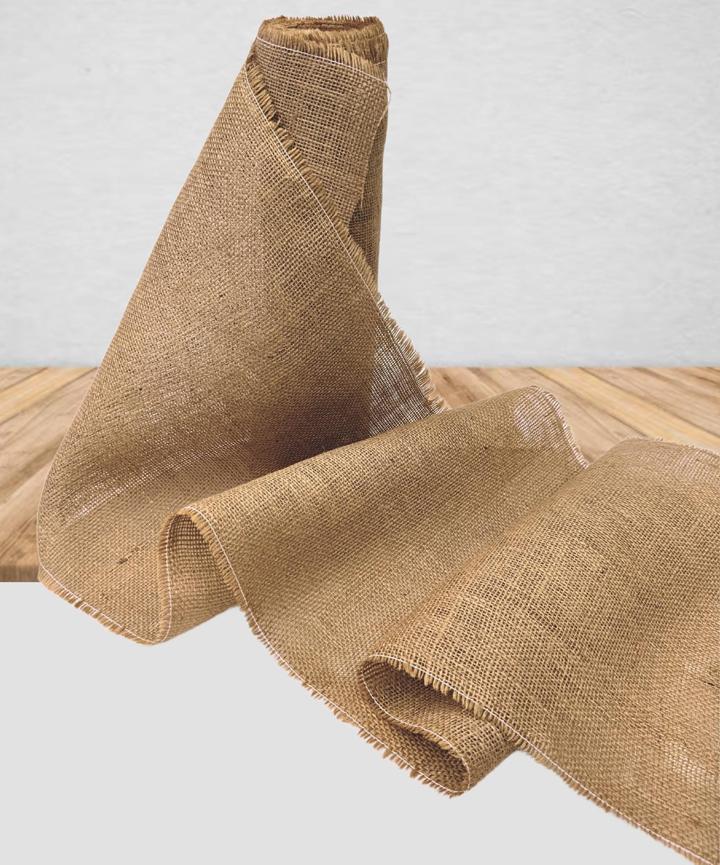 Jute Burlap Fabric by the Yard 14" Wide, Natural Burlap Fabric for Table Runner, Bags, Rustic Wedding Decor, Bags, Bows, Gardening