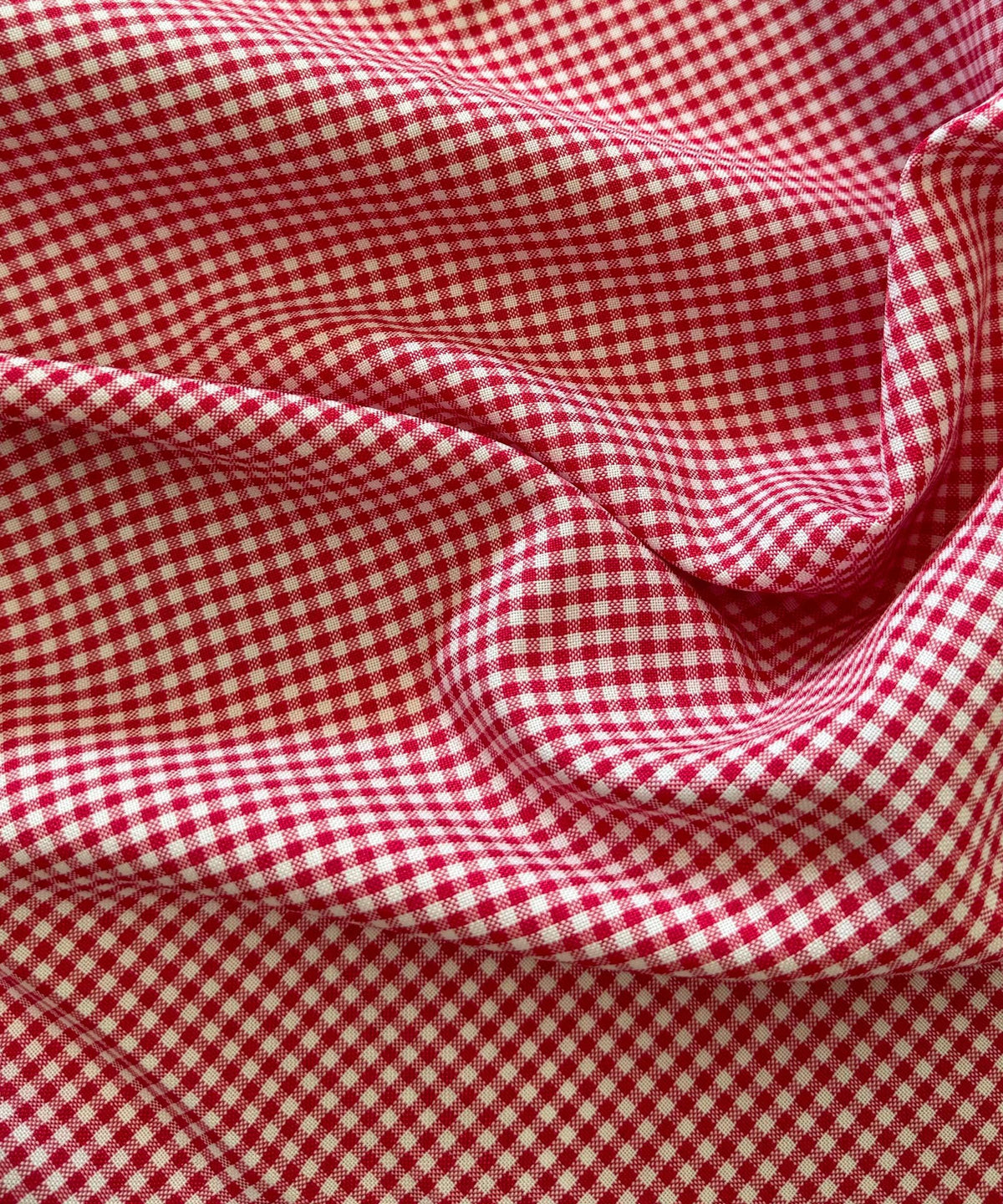Red and White Gingham Fabric by Yard 1/8” squares, Poly Cotton Red and White Checkered Fabric for Farmhouse Tablecloth Dress Curtains