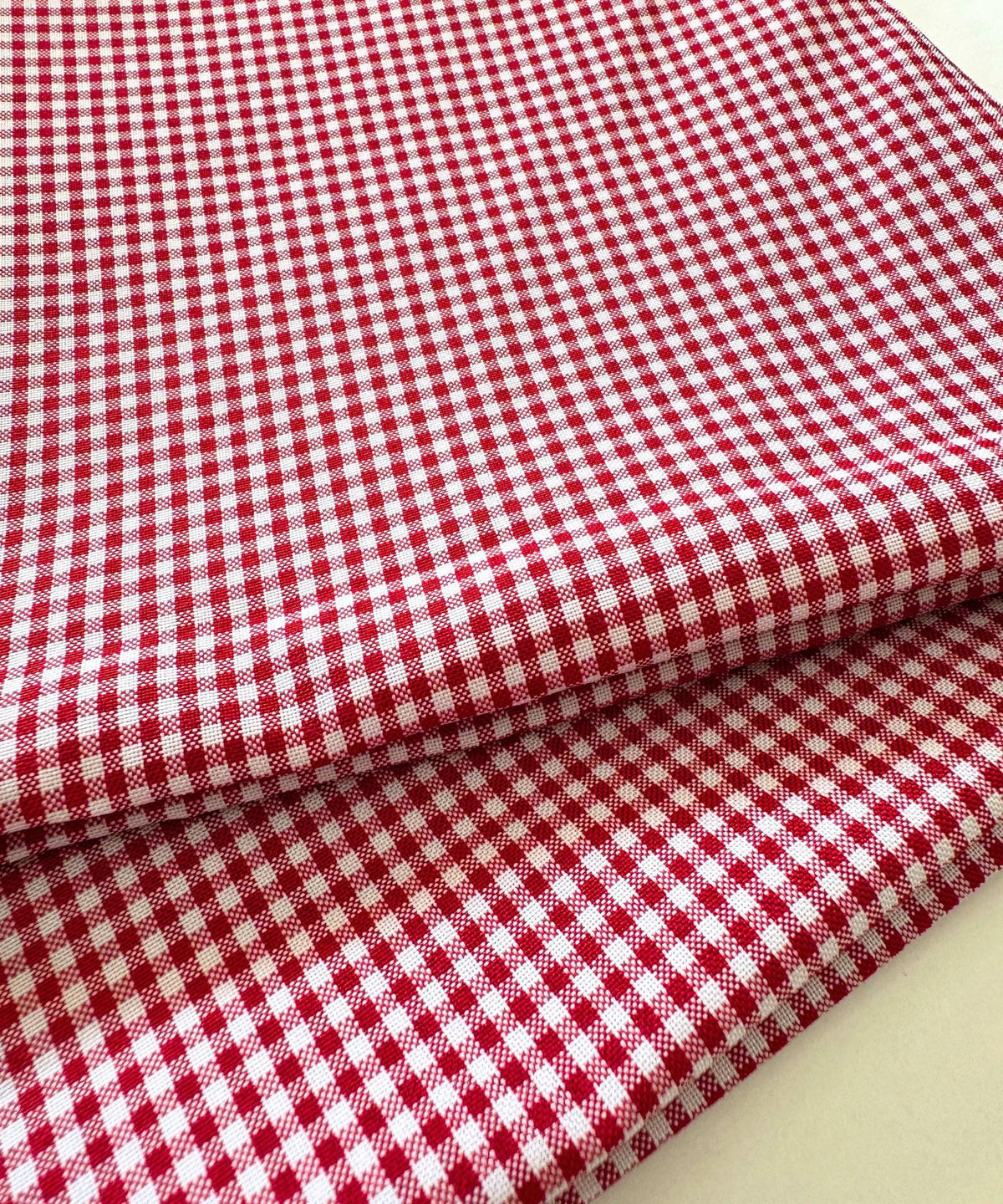 Red and White Gingham Fabric by Yard 1/8” squares, Poly Cotton Red and White Checkered Fabric for Farmhouse Tablecloth Dress Curtains