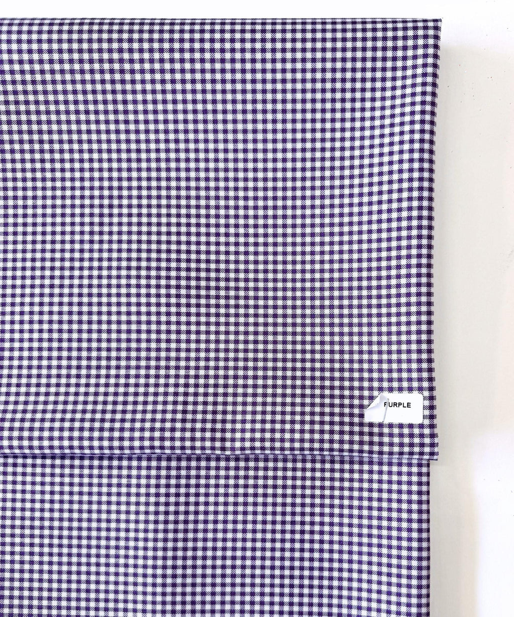 Purple Gingham Checked Fabric by Yard 1/8” inch Poly Cotton Lilac Purple Checkered Fabric for Tablecloth Dress Shirts Curtains Pillow Cases