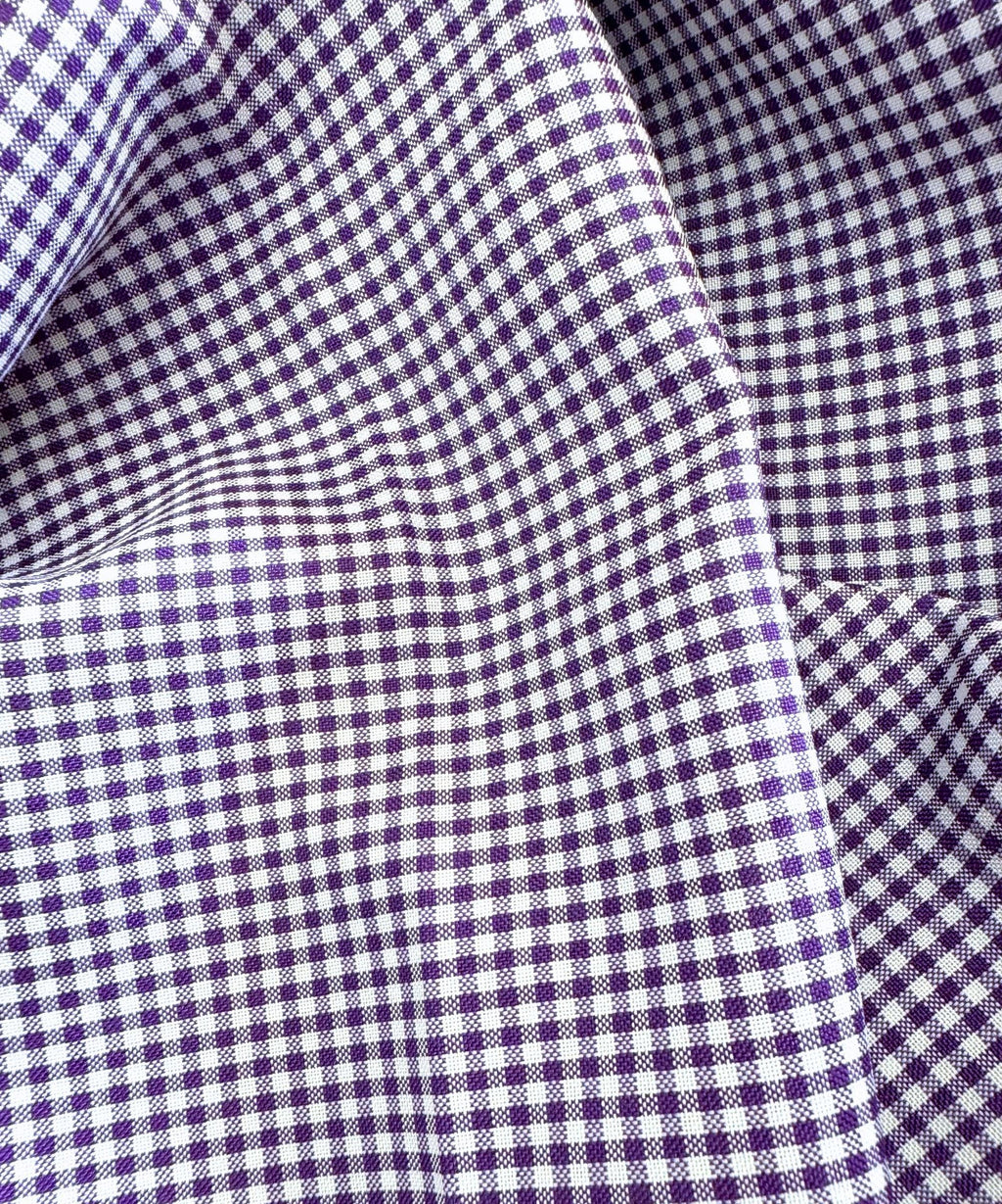Purple Gingham Checked Fabric by Yard 1/8” inch Poly Cotton Lilac Purple Checkered Fabric for Tablecloth Dress Shirts Curtains Pillow Cases