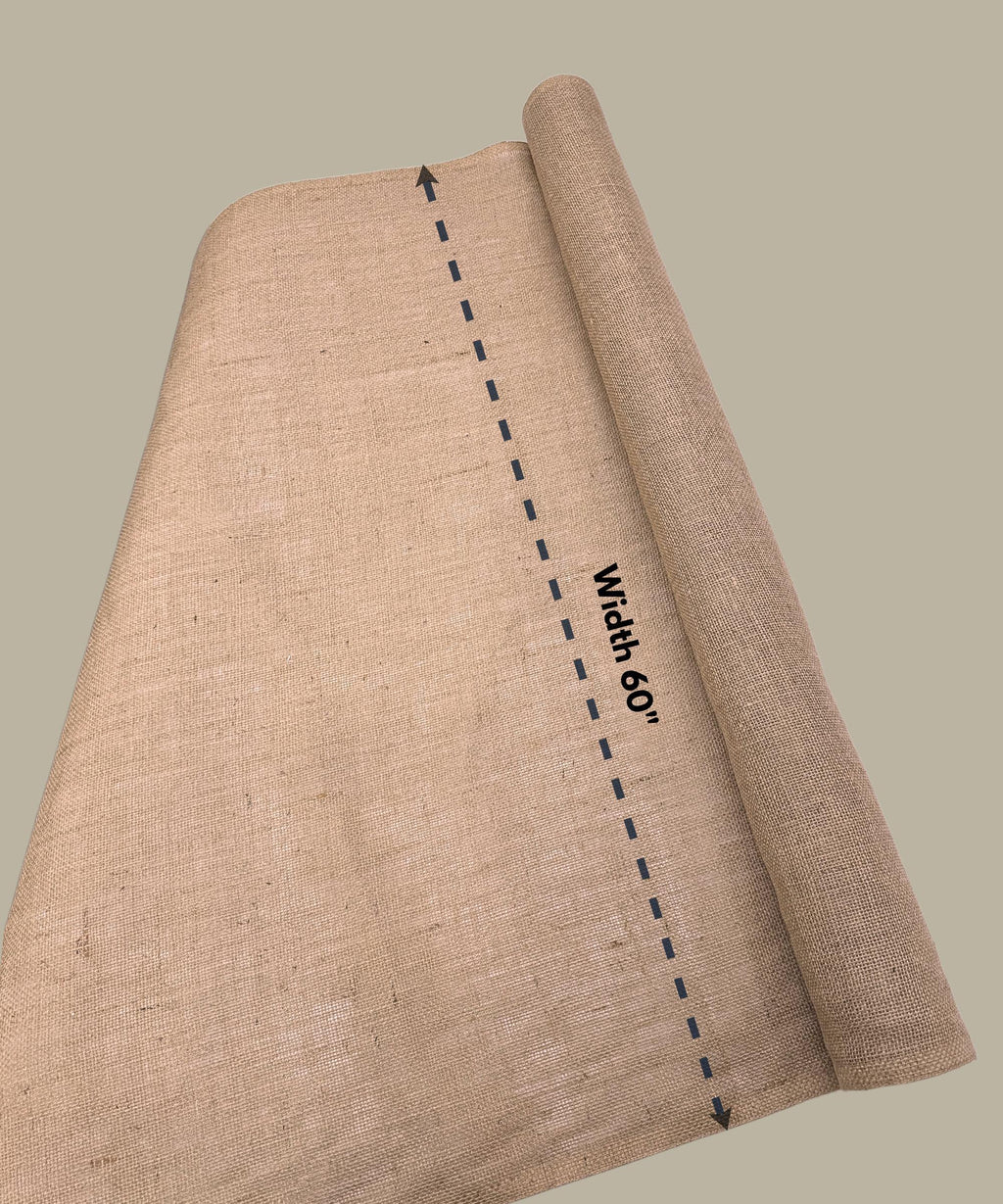 Jute Burlap Fabric by the Yard 60" Wide, Natural Burlap Fabric for Table Runner, Bags, Rustic Wedding Decor, Bags, Bows, Gardening