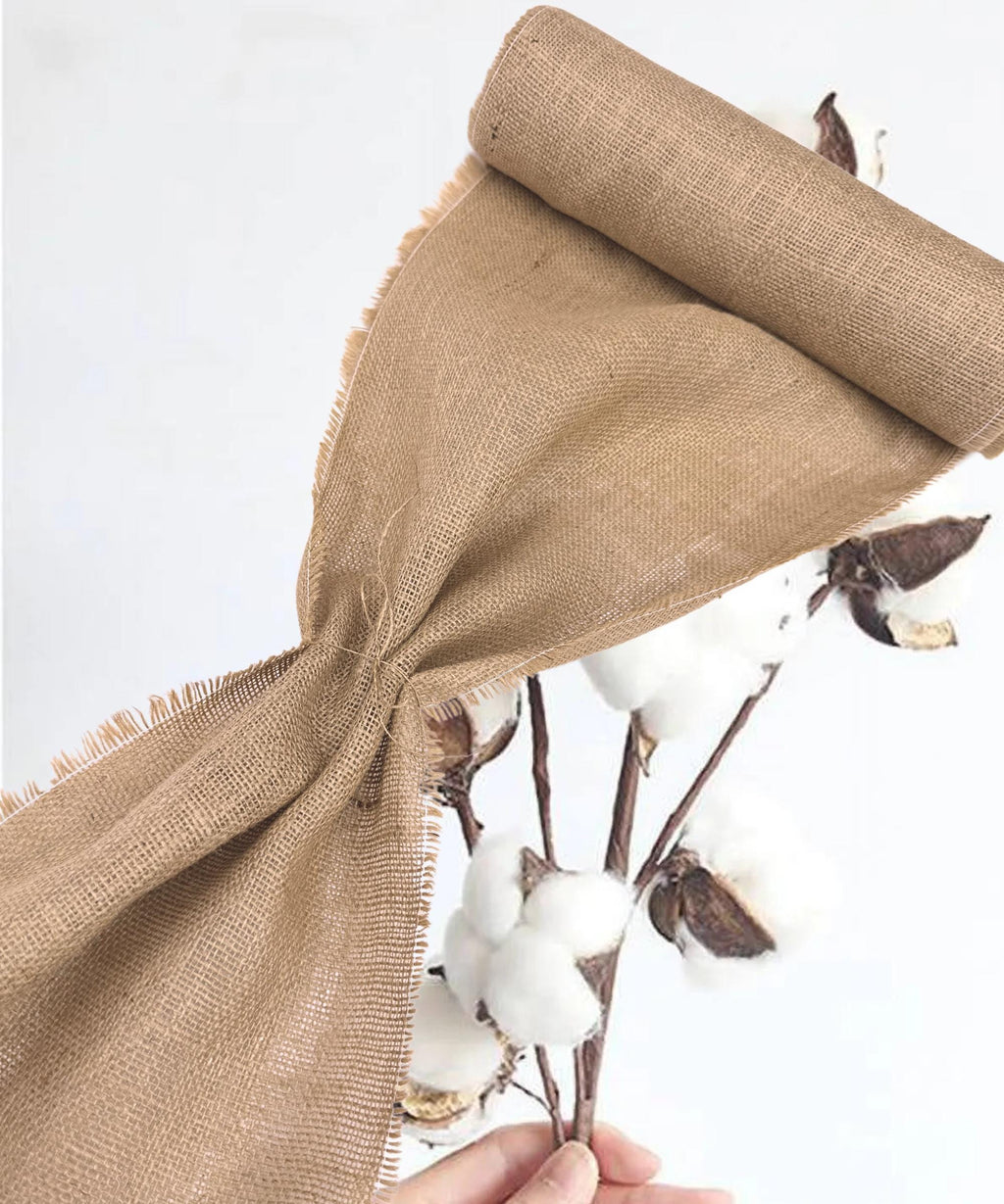 Jute Burlap Fabric by the Yard 14" Wide, Natural Burlap Fabric for Table Runner, Bags, Rustic Wedding Decor, Bags, Bows, Gardening