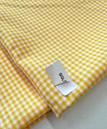 Yellow and White Gingham Fabric by Yard, 1/8” squares Poly Cotton Yellow and White Checkered Fabric for Tablecloth Shirts Dress Curtains